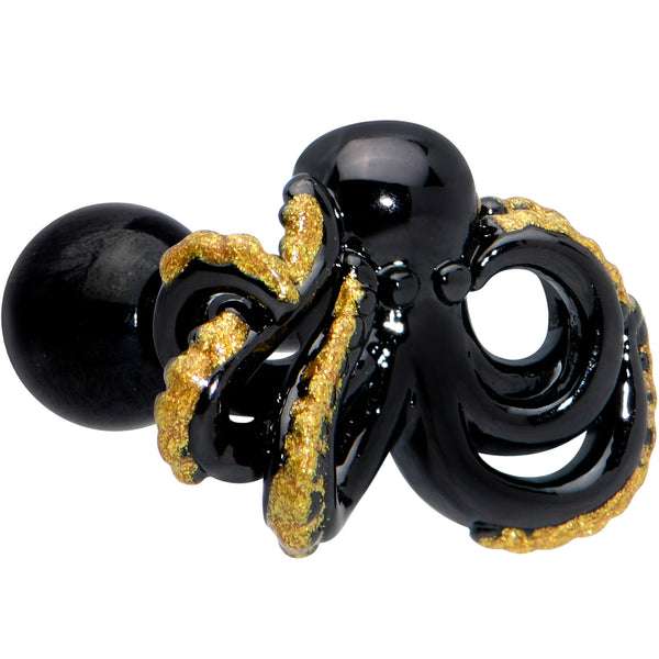 16 Gauge 1/4 Black Understated Octopus Cartilage Tragus Earring