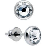 4mm Clear Crystal Implant Grade Titanium Stud Earrings