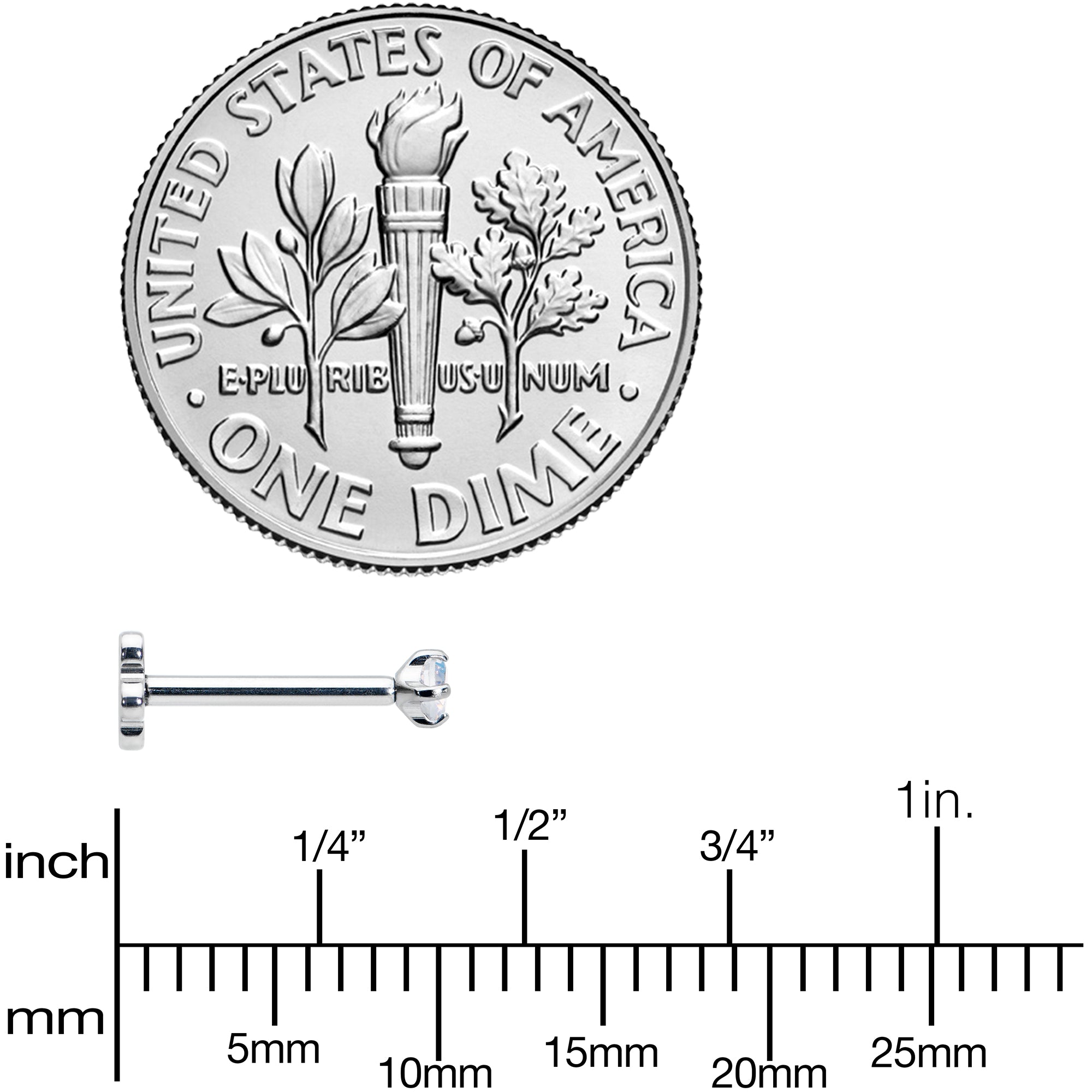 18G 5/16 Aurora CZ G23 Titanium Threadless Flower Labret Tragus