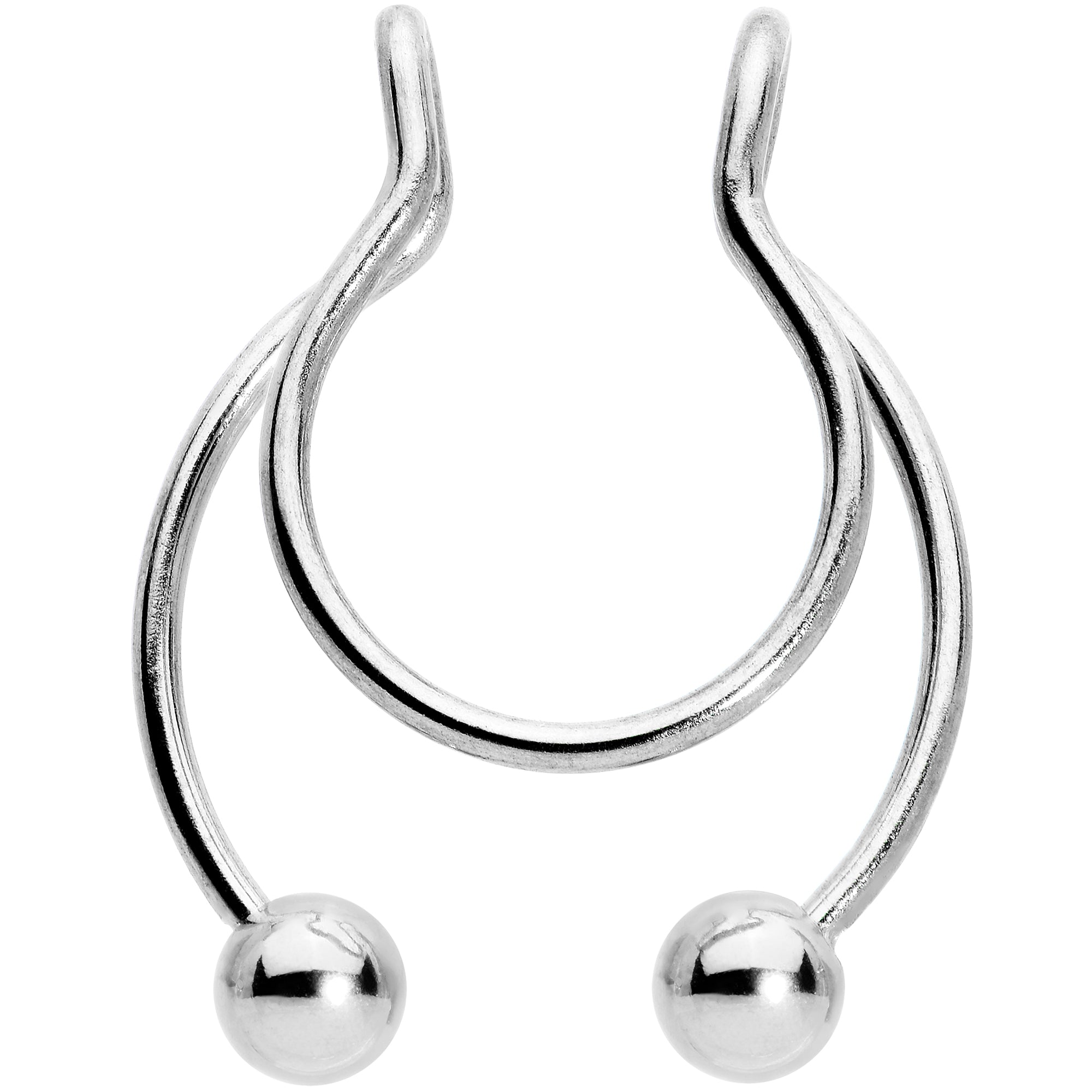 Horseshoe Ball Fake Septum Ring Nipple and Clip on Earring