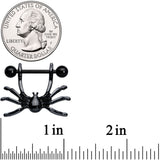 14 Gauge 7/16 Black Crawly Spider Halloween Nipple Shield Set