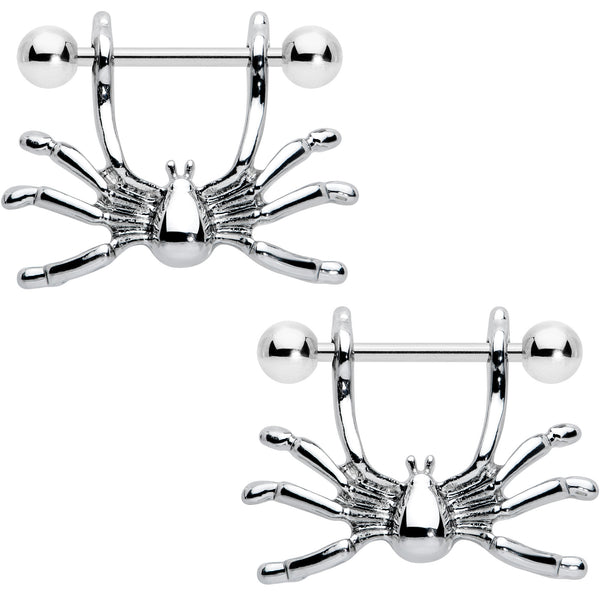 14 Gauge 7/16 Crawly Spider Halloween Nipple Shield Set