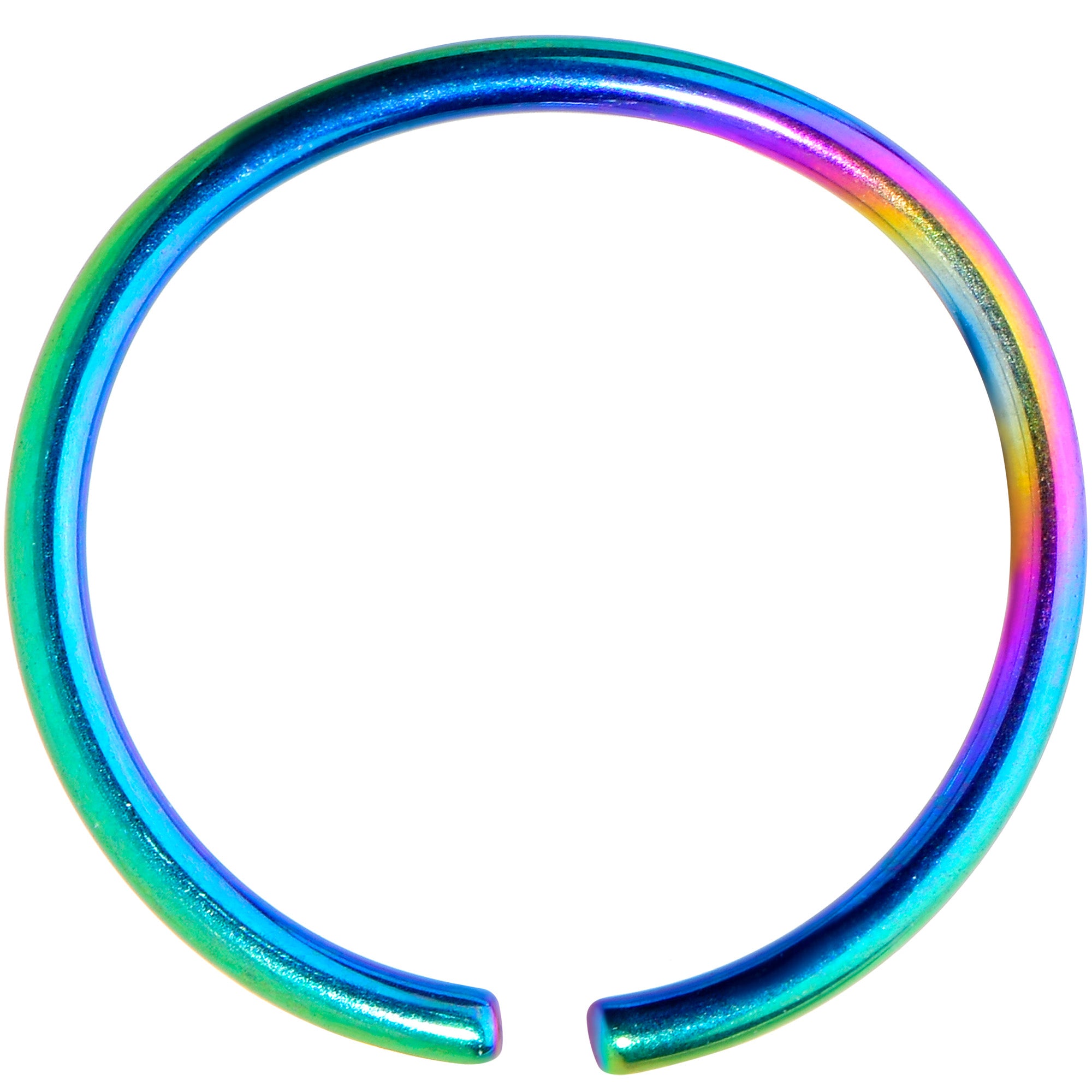 20G 9mm Rainbow PVD Grade 23 Titanium Bendable Hoop Ring