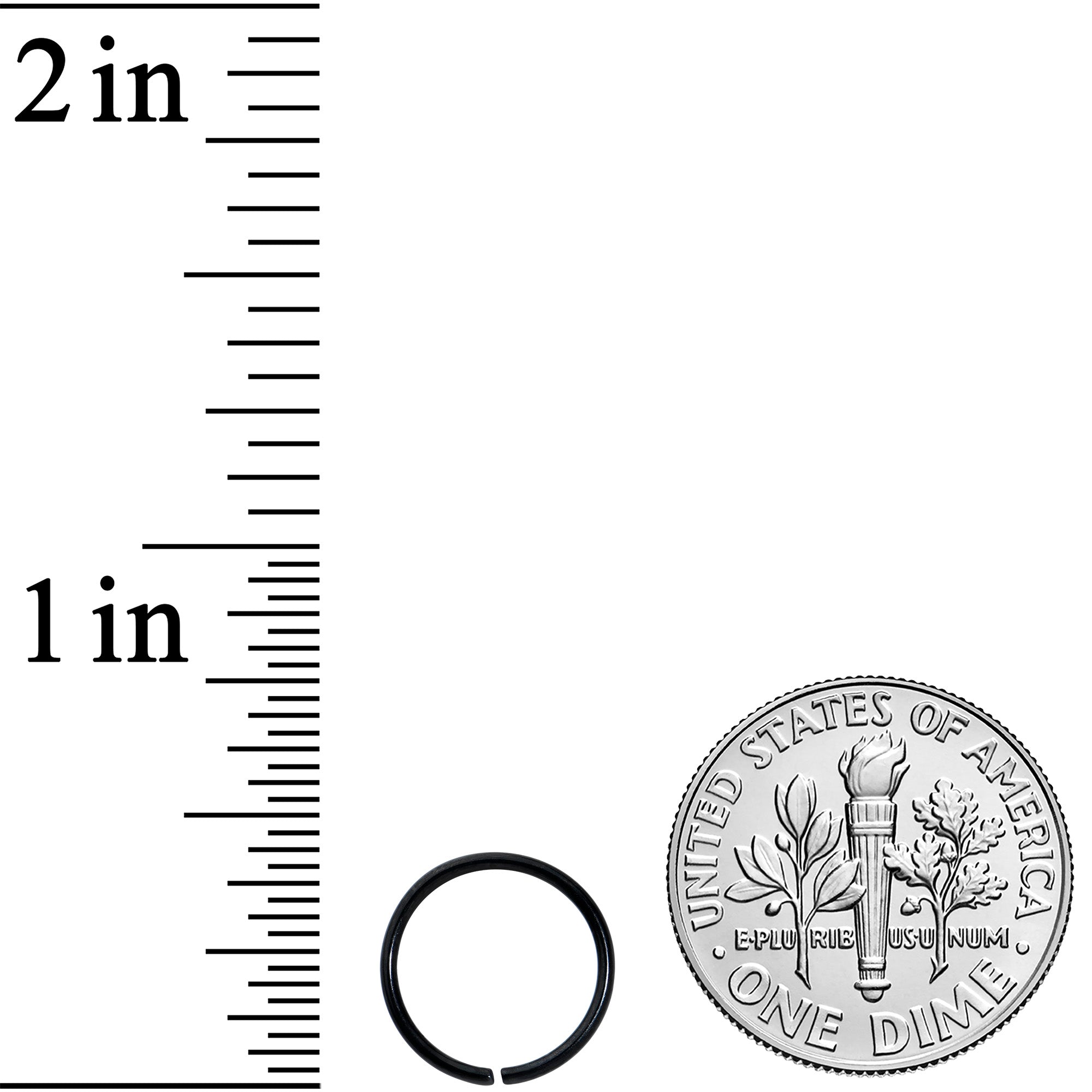 20G 9mm Black PVD Grade 23 Titanium Bendable Hoop Ring