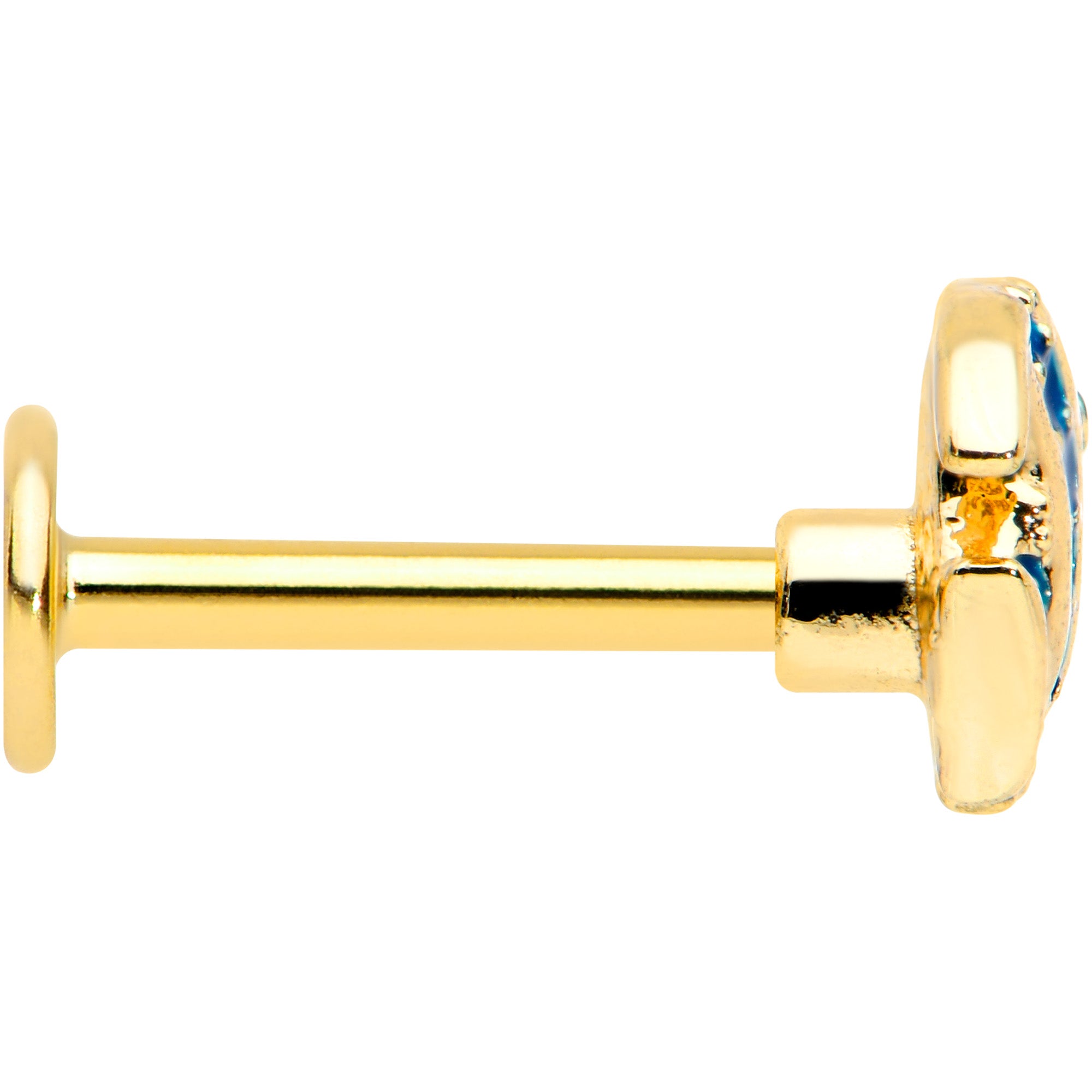 16G 5/16 Gold Tone Blue Adorable Angelfish Labret Monroe Tragus