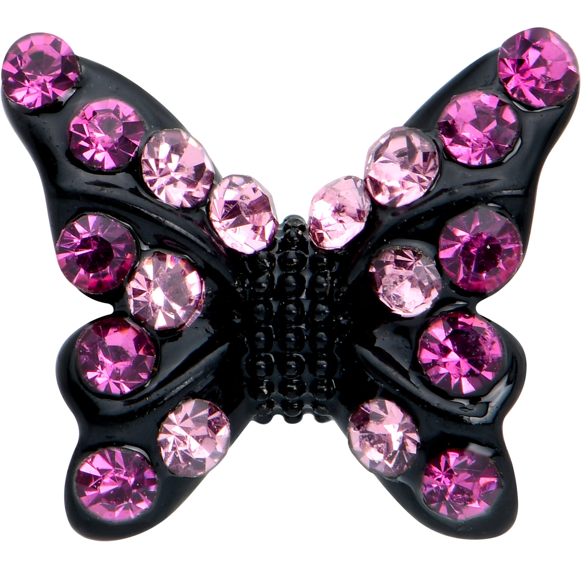 16G 5/16 Pink Gem Black Midnight Butterfly Labret Monroe Tragus