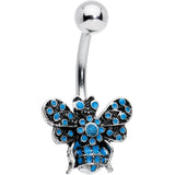 Textured Blue Baroque Butterfly Belly Ring
