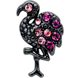 16 Gauge 1/4 Pink Gem Black Fashion Flamingo Cartilage Tragus Earring