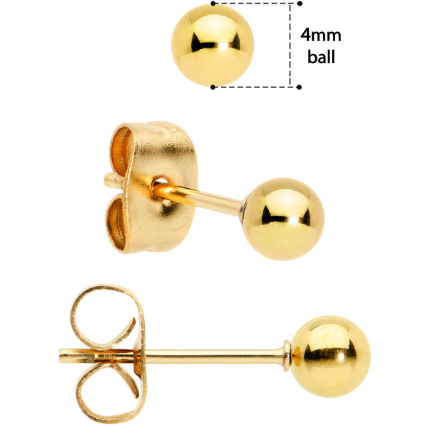 14kt White Gold 4mm Ball Earrings