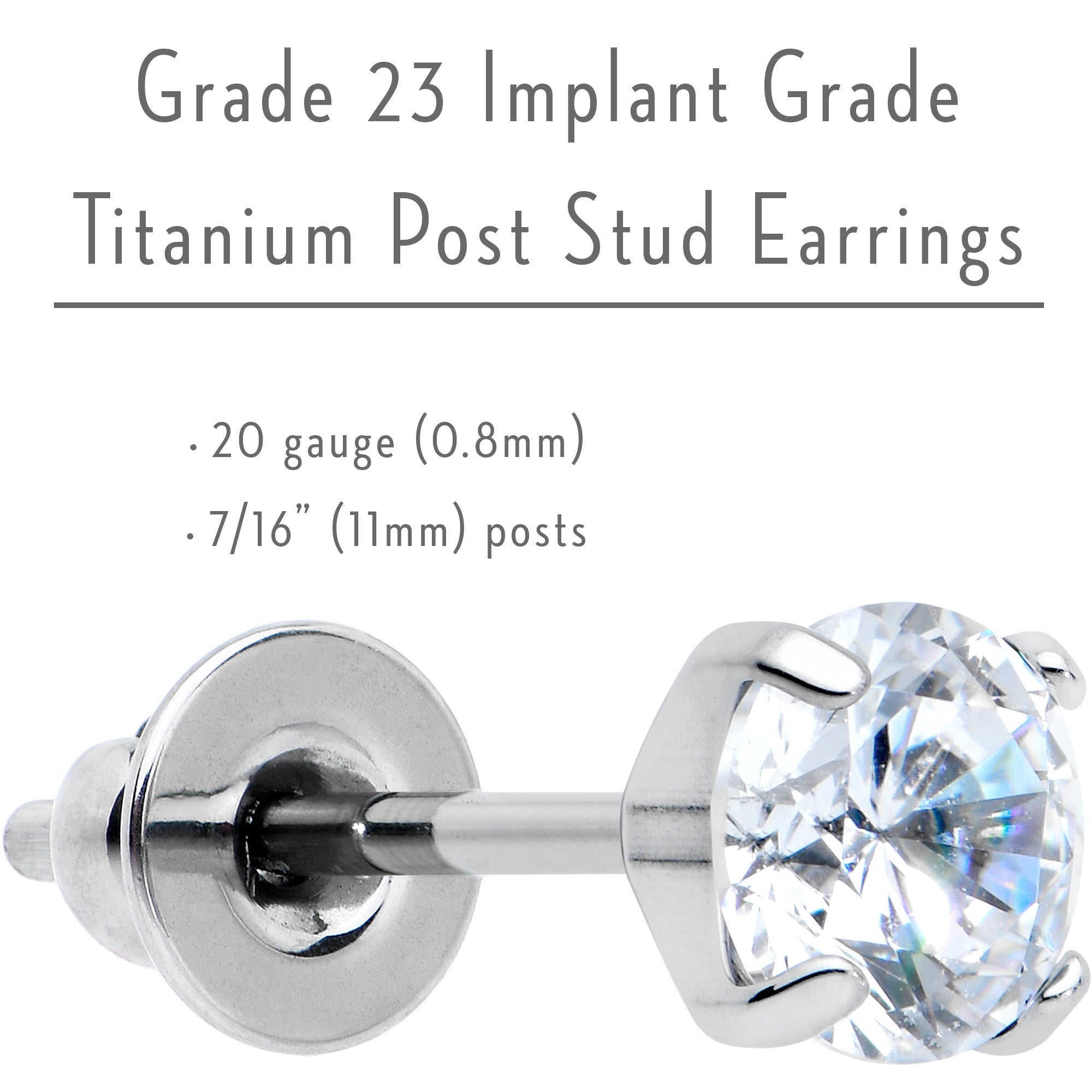 Spare Titanium Screw On Earring Backs