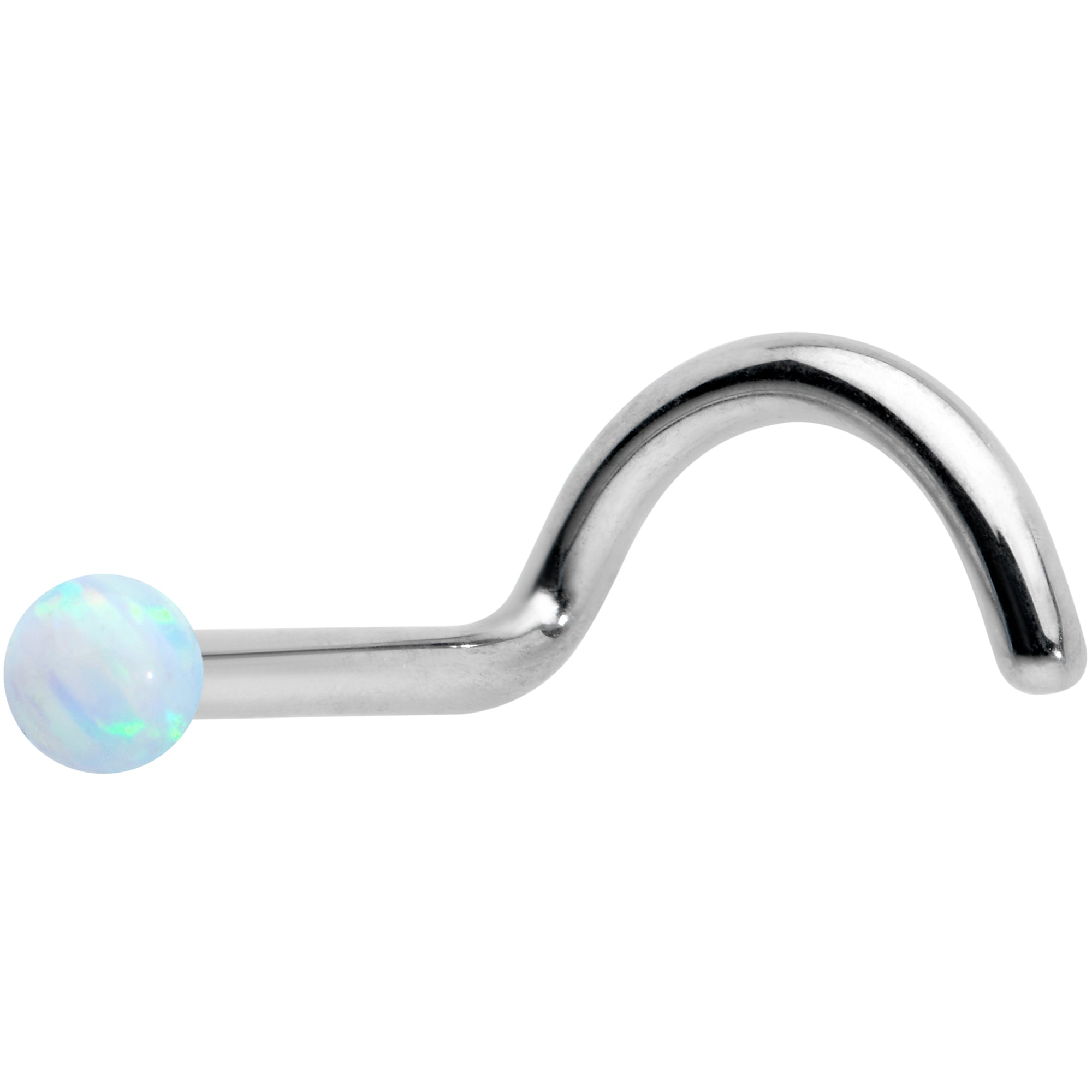 18 Gauge 1/4 Blue Synth Opal G23 Titanium Threadless Left Nose Screw