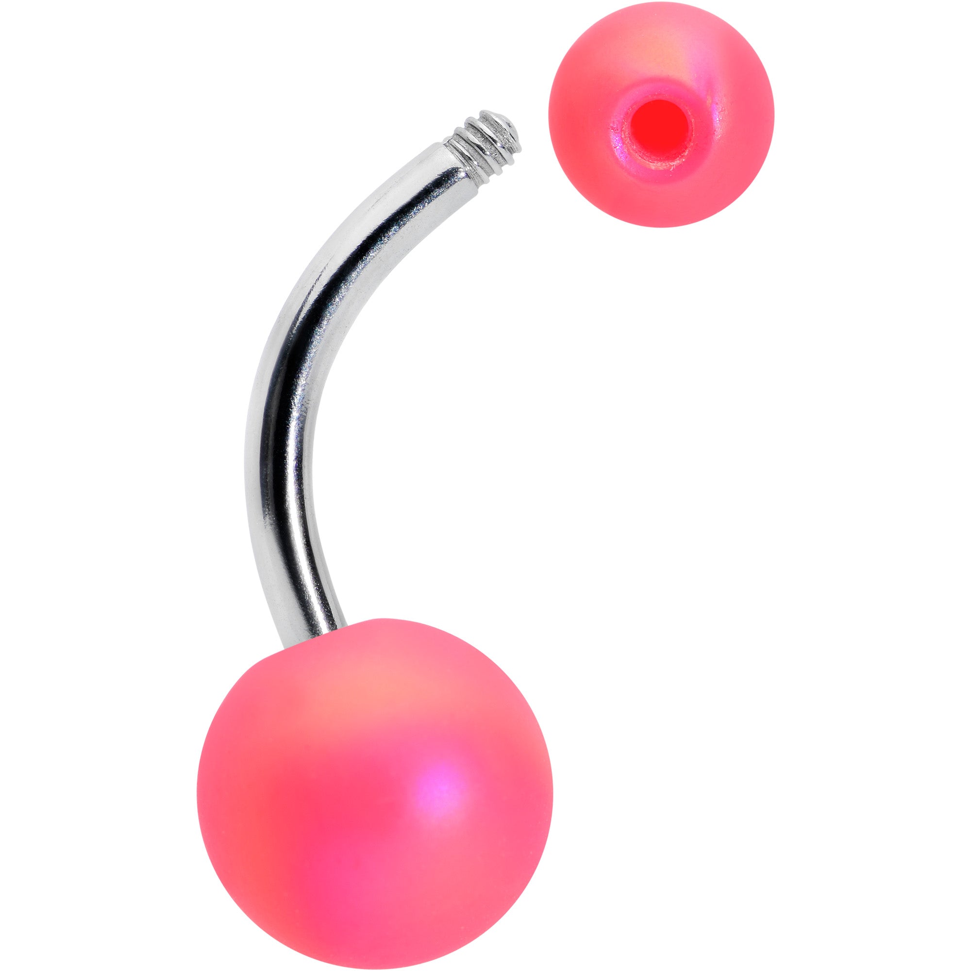 Matte Pink Aurora Ends Belly Ring