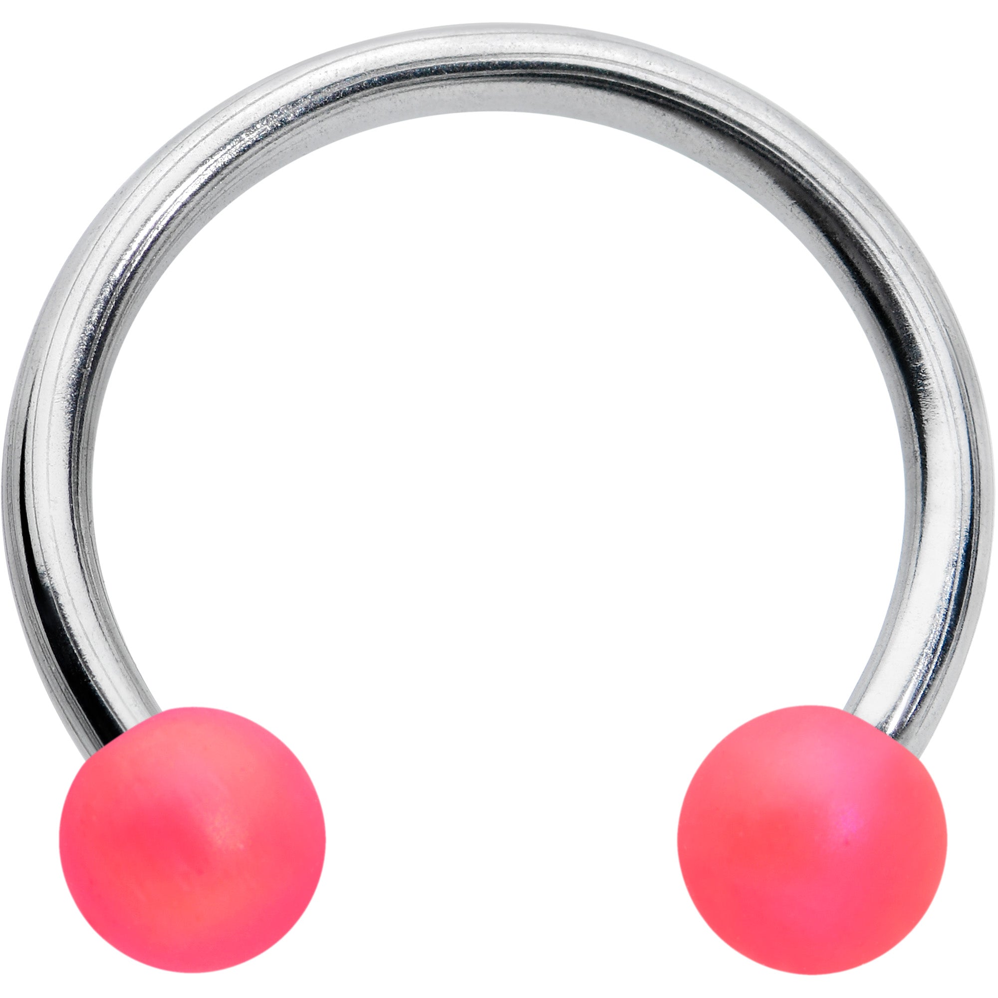 16G 3/8 Matte Pink Aurora Horseshoe Circular Barbell