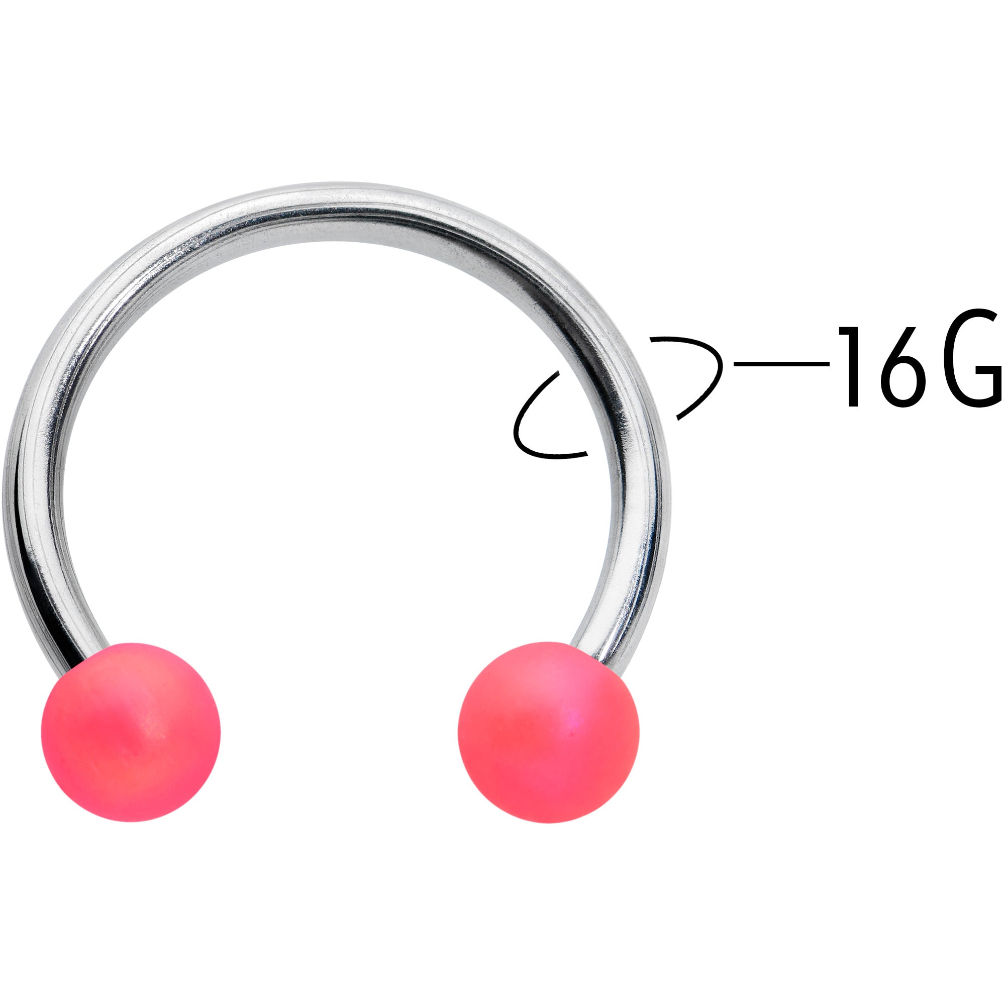 16G 3/8 Matte Pink Aurora Horseshoe Circular Barbell