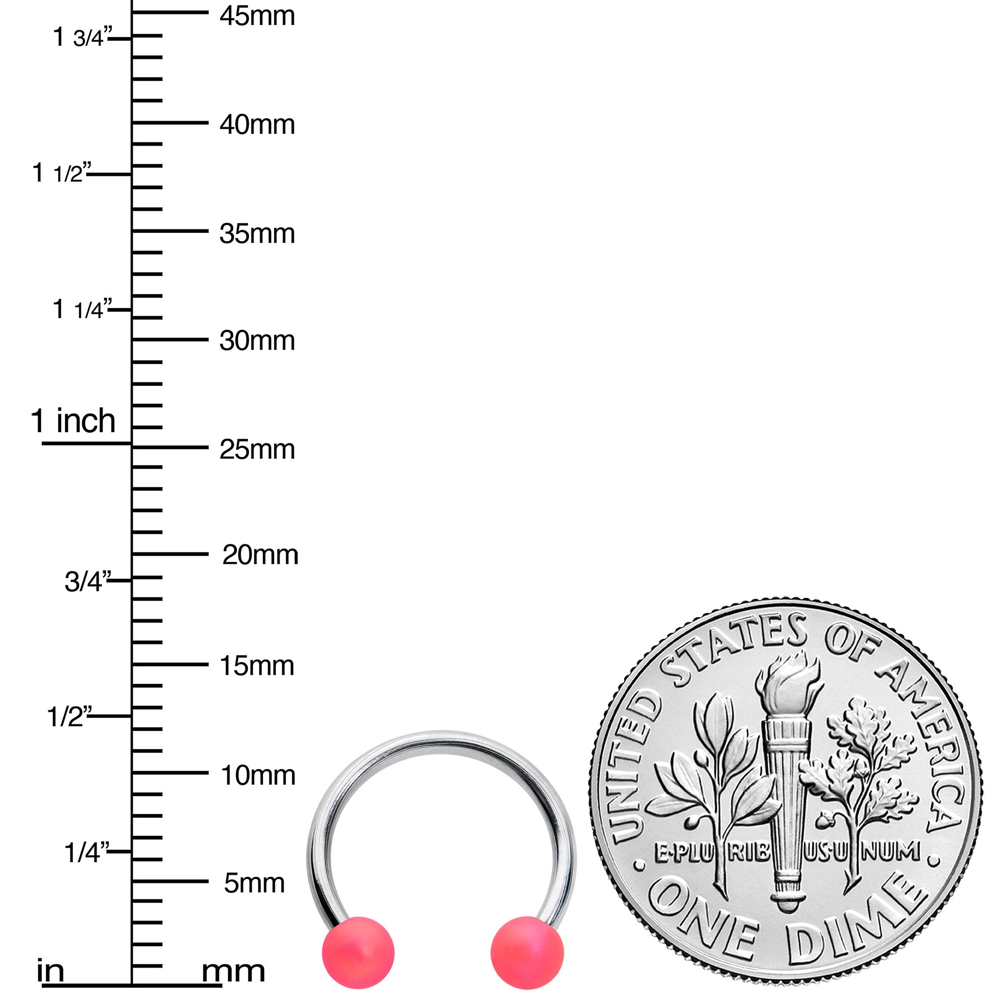 16G 3/8 Matte Pink Aurora Horseshoe Circular Barbell