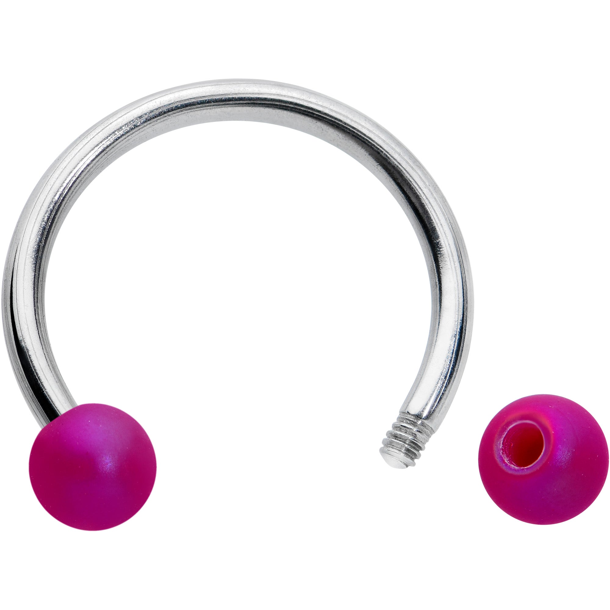 16G 3/8 Matte Purple Aurora Horseshoe Circular Barbell