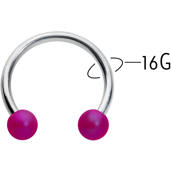 16 Gauge 3/8 Matte Purple Aurora Horseshoe Circular Barbell
