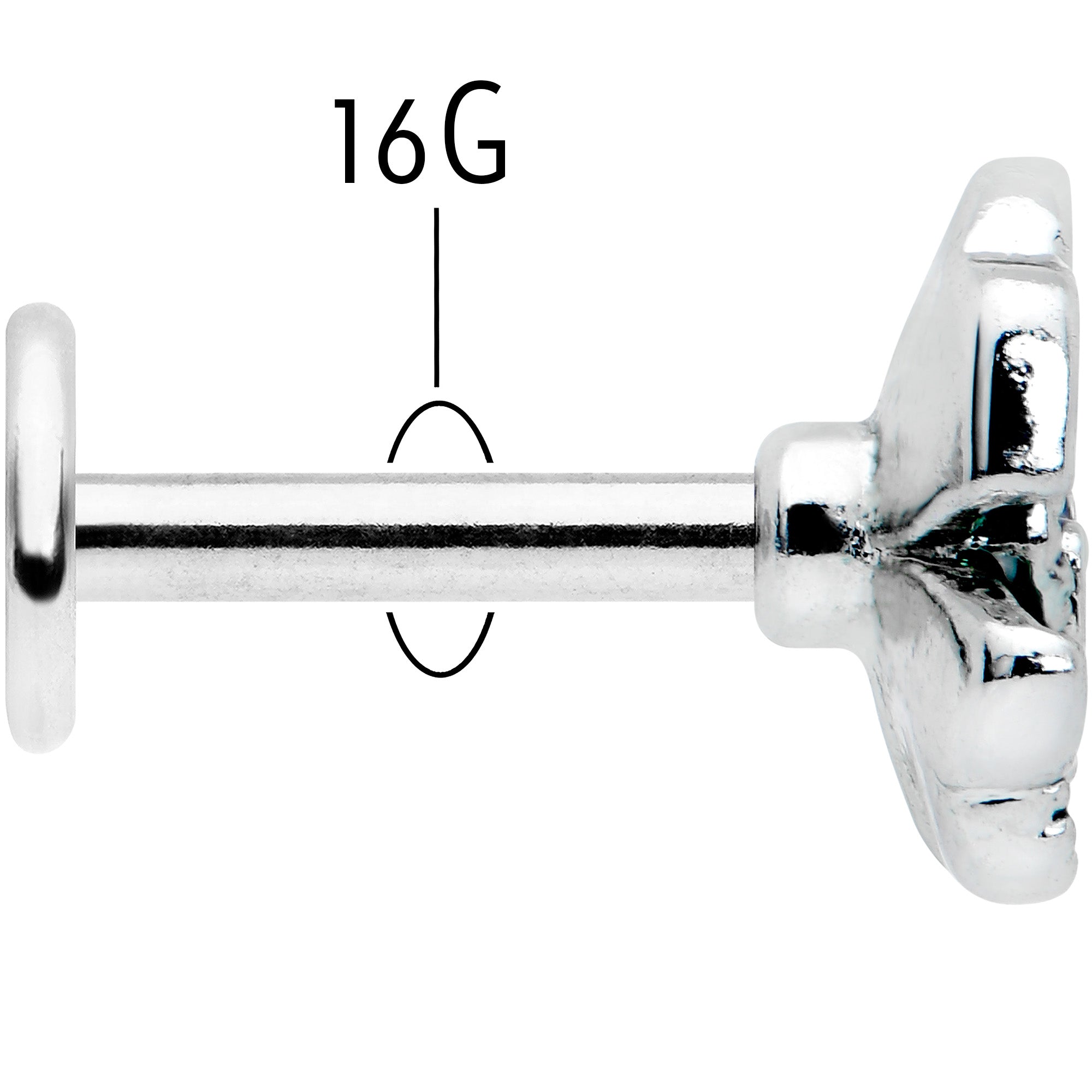 16G 1/4 Spring Flower Green Blue Labret Monroe Tragus