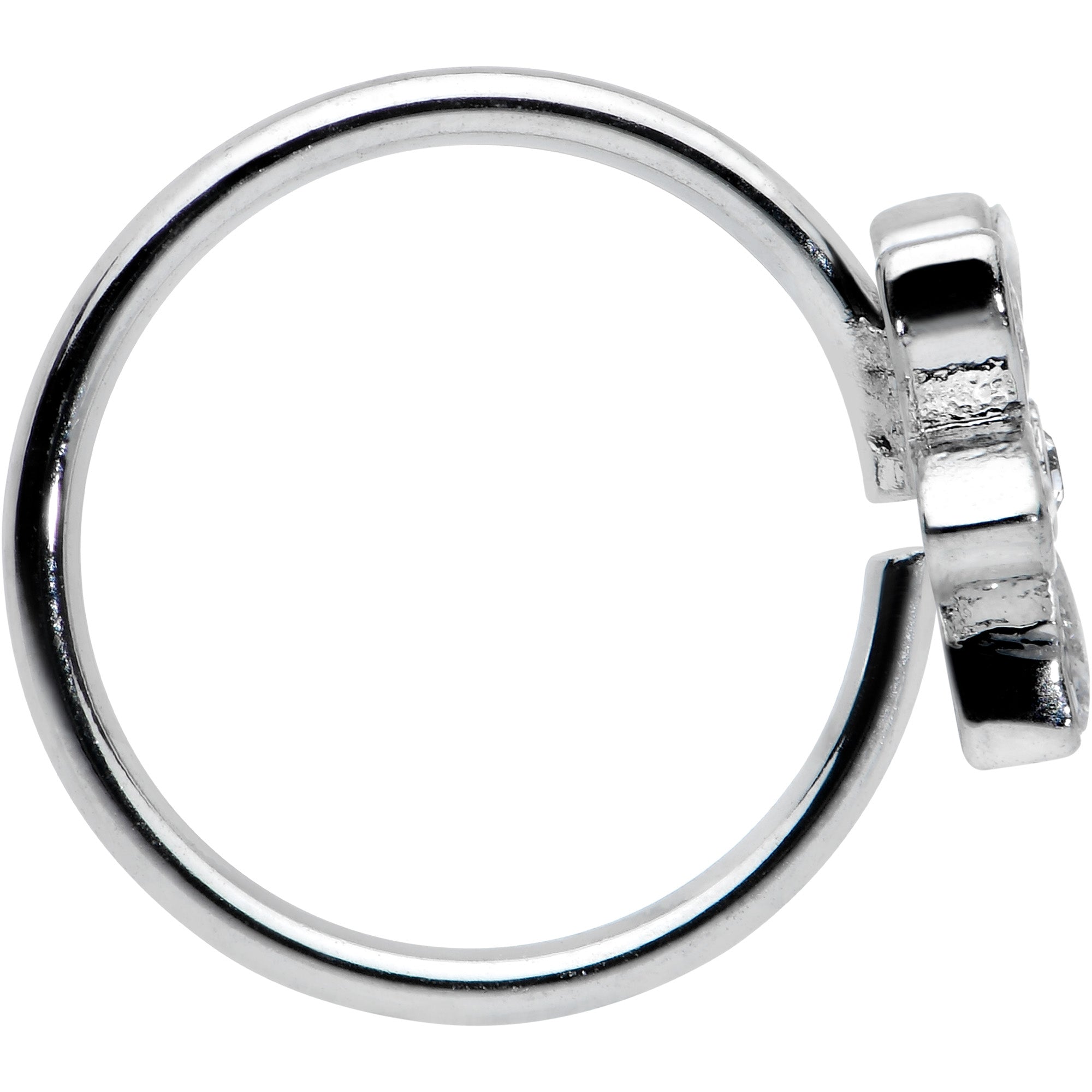 20G 5/16 Clear Gem Fancy Flower Seamless Nose Hoop