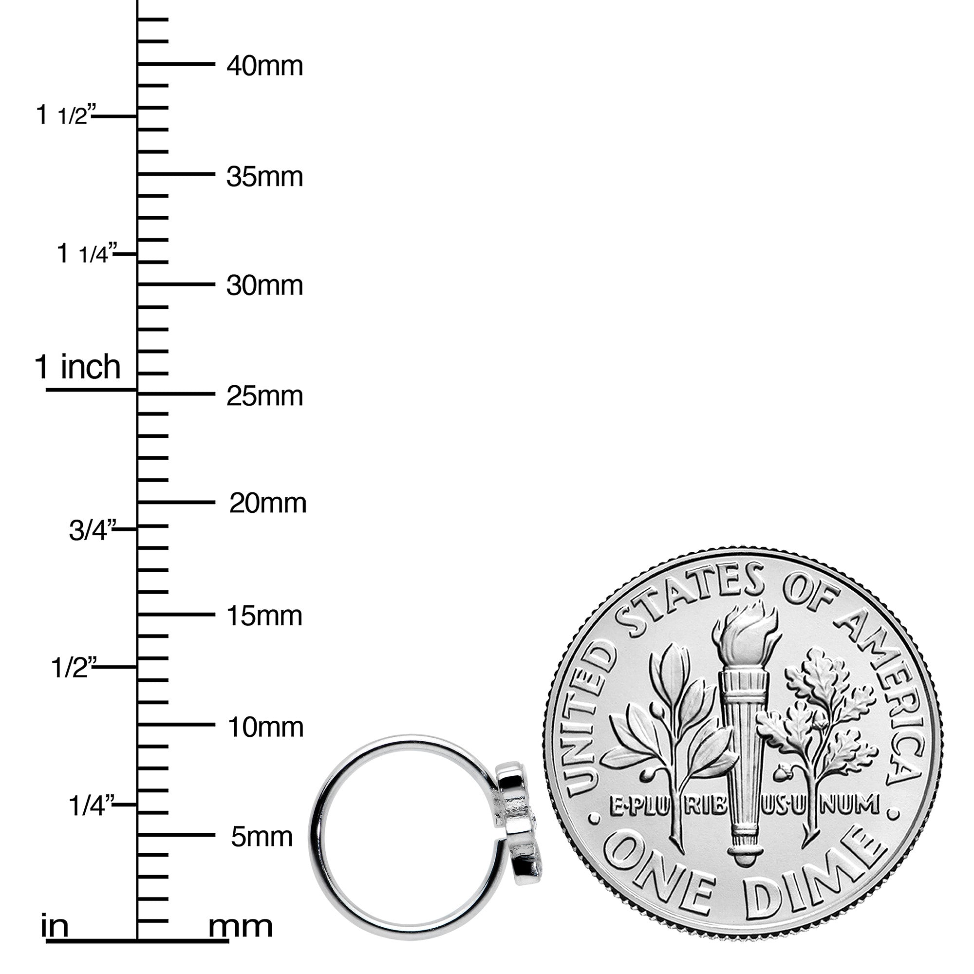 20G 5/16 Clear Gem Fancy Flower Seamless Nose Hoop