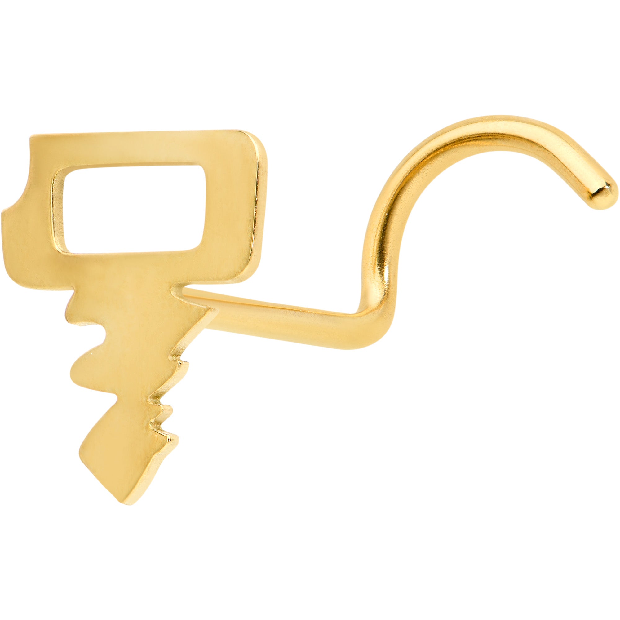 20 Gauge 7mm Gold Tone Stylish Key Left Side Nose Screw
