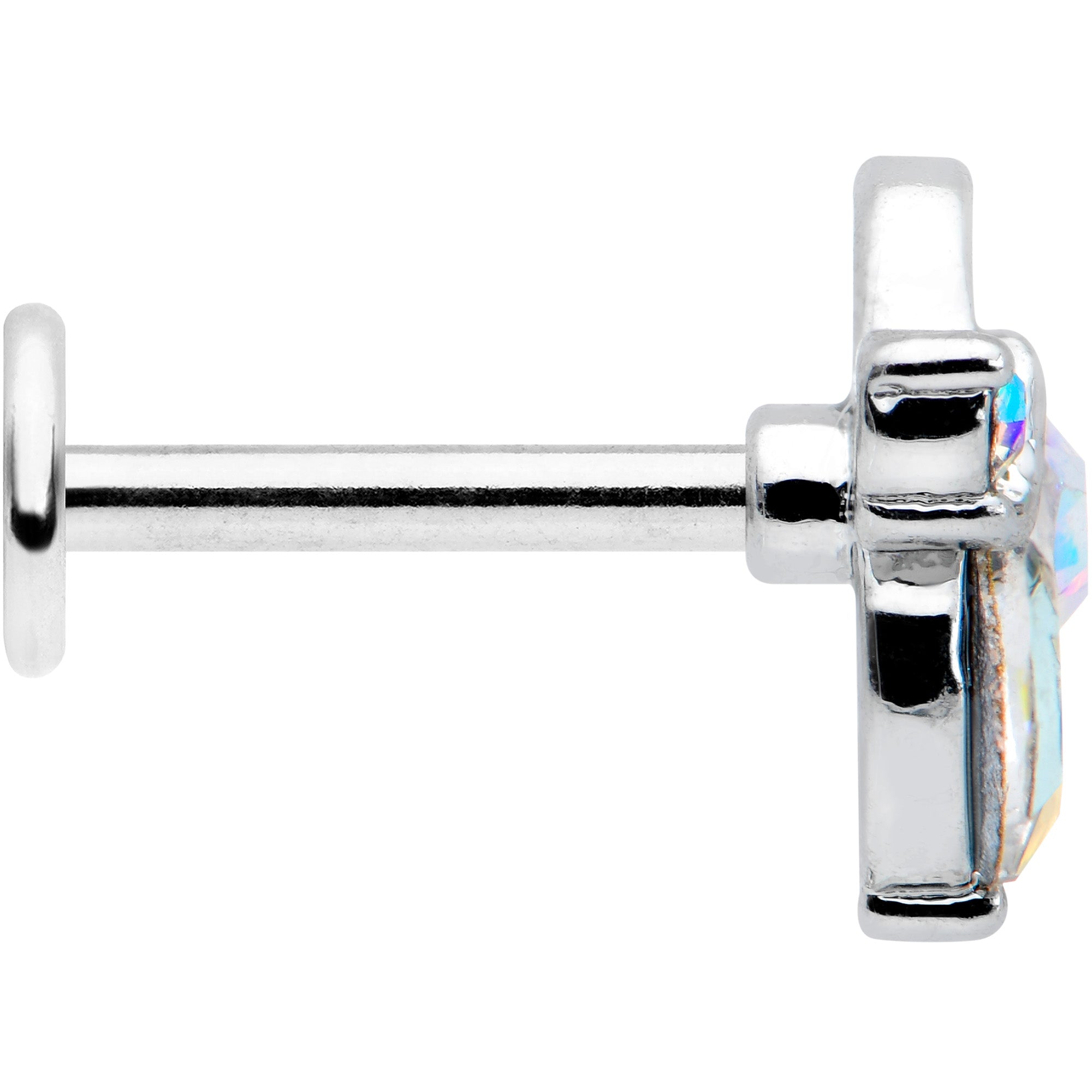 16G 5/16 Aurora CZ Gem Fleur de Lis Butterfly Labret Monroe Tragus