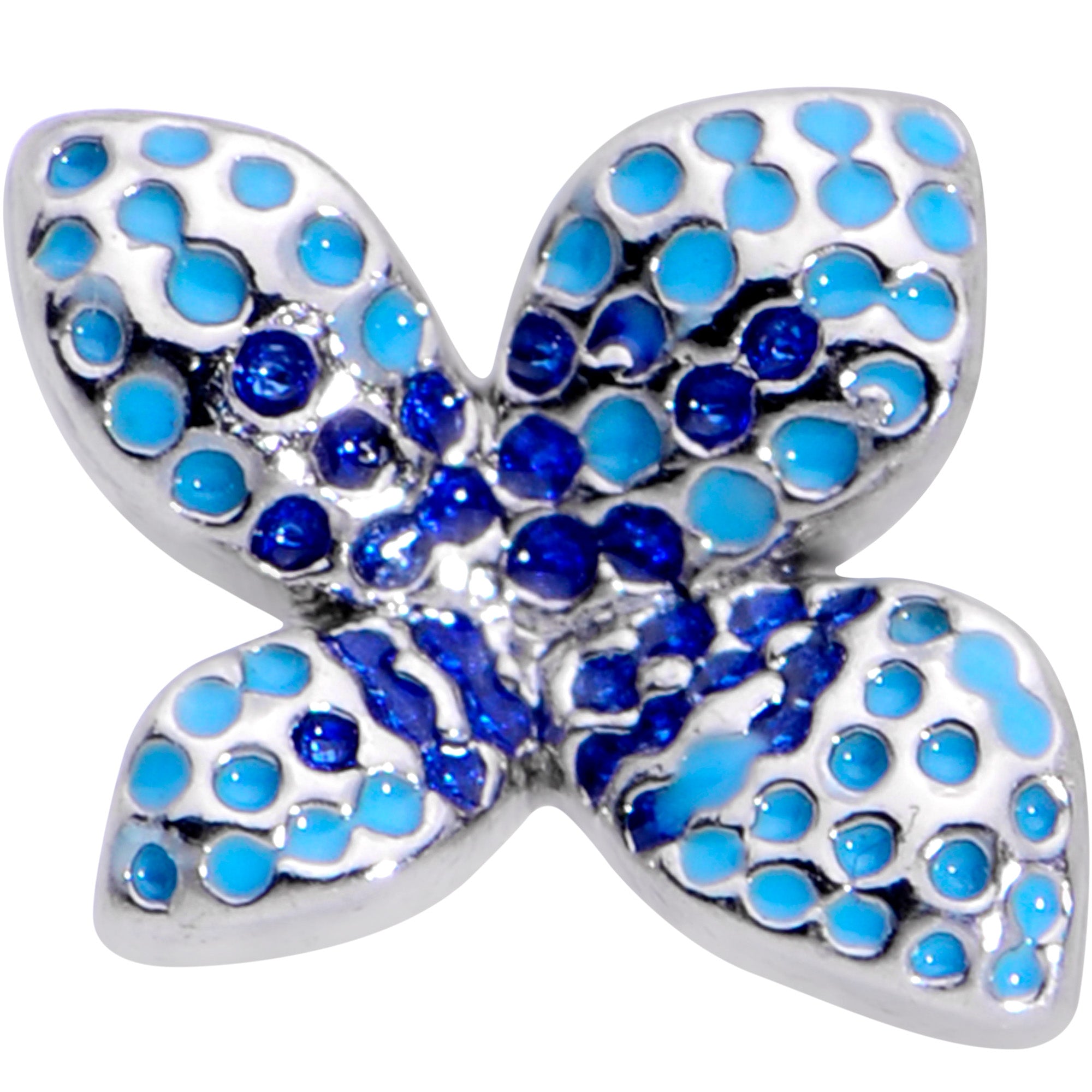 20 Gauge 7mm Glamour Butterfly L Shape Nose Ring
