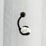 White Howlite Stone Black Claw Belly Ring