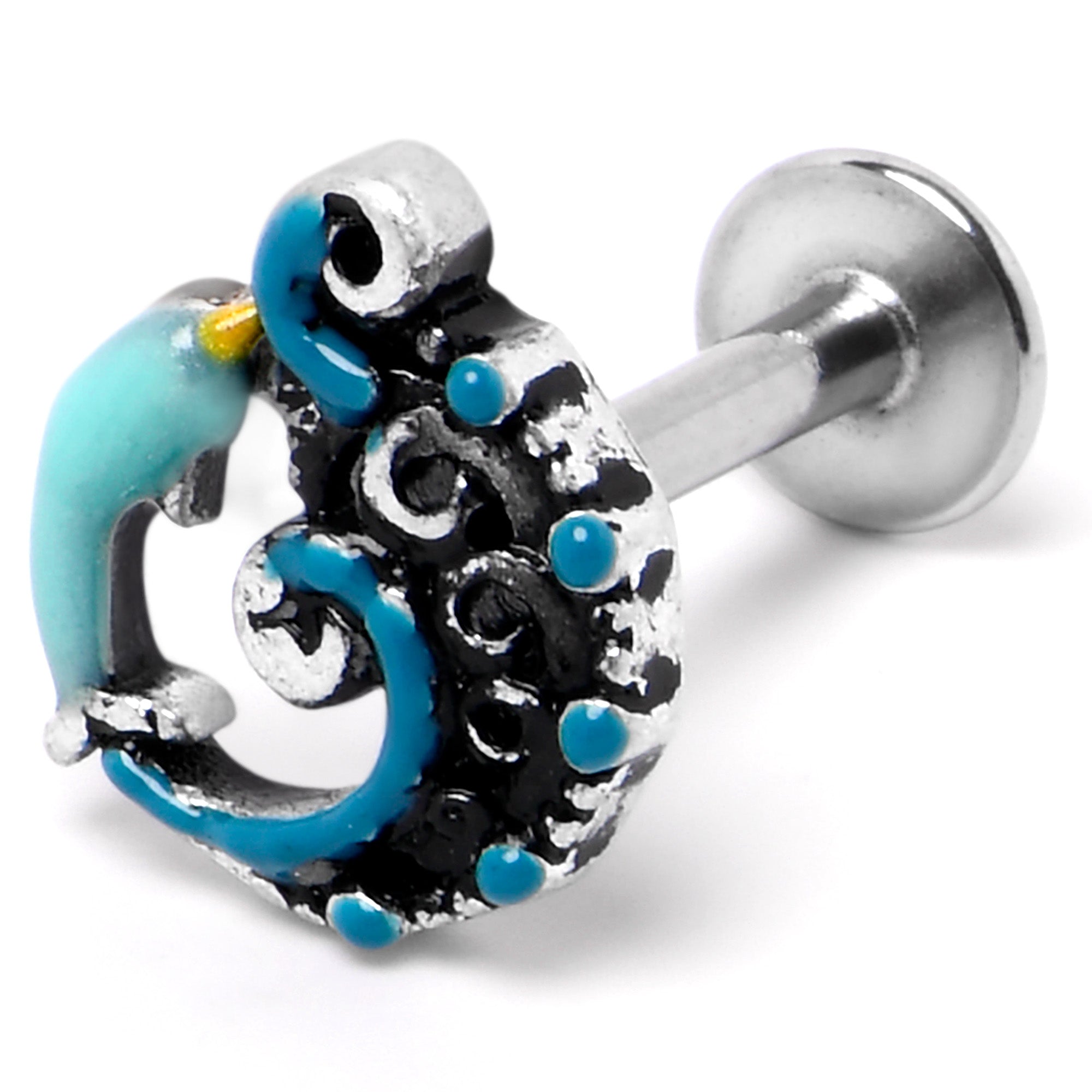 16G 5/16 Leaping Blue Dolphin Labret Monroe Tragus