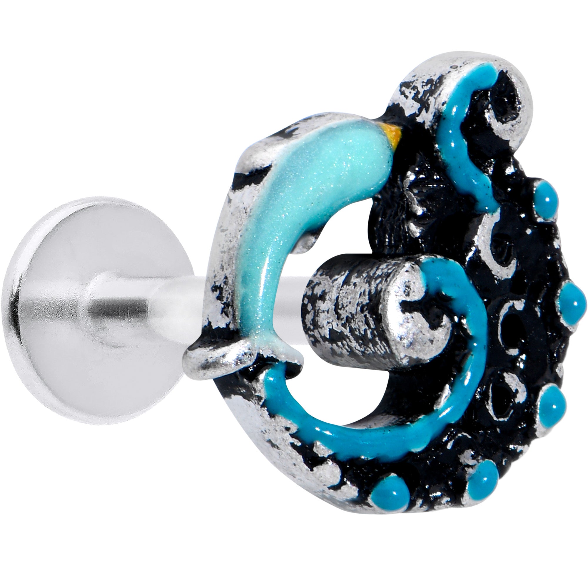 16G 1/4 Leaping Blue Dolphin Labret