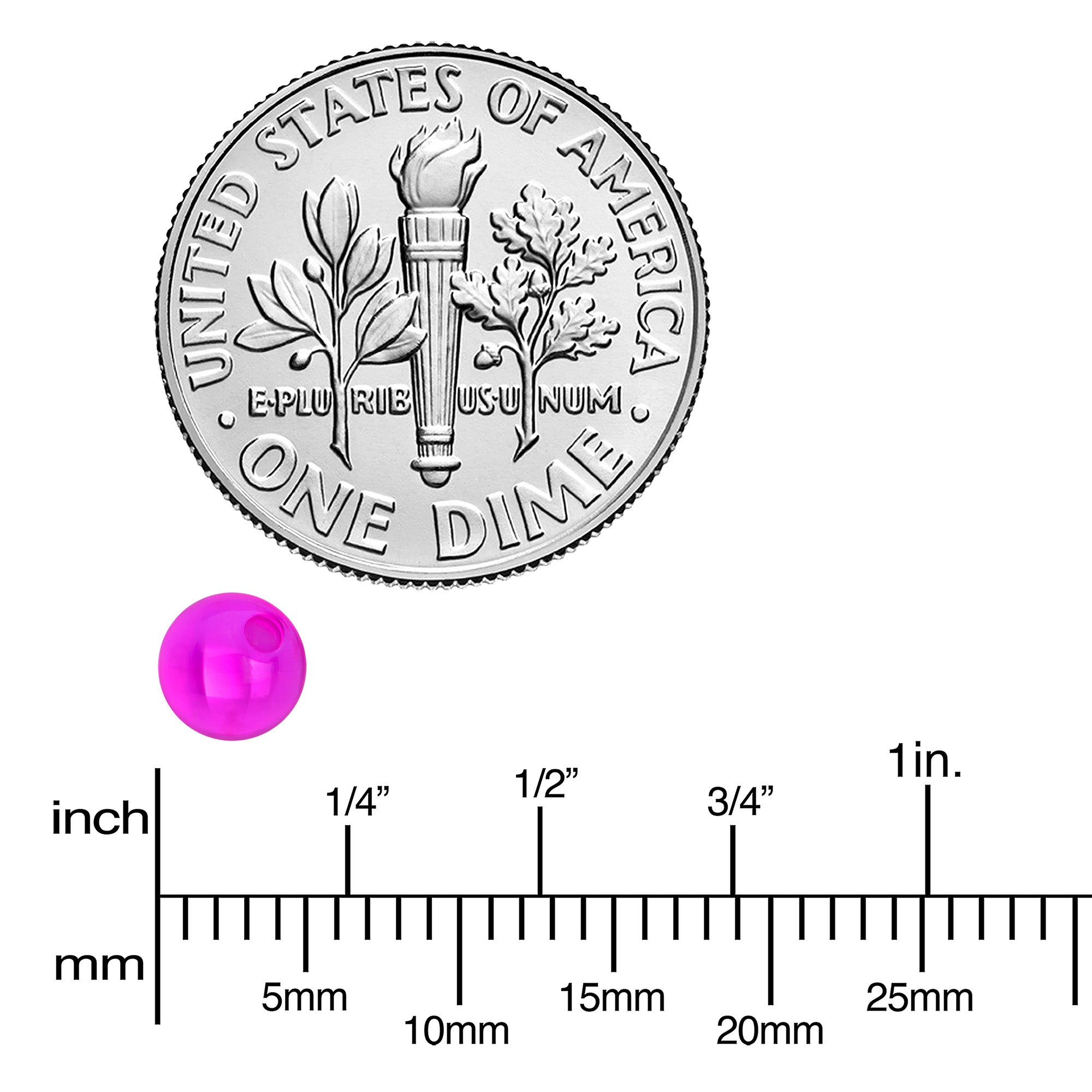 5mm Purple Acrylic UV Glow Captive Bead Ring Replacement Ball