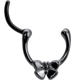 16 Gauge 3/8 Black Textured Simple Butterfly Cartilage Clicker