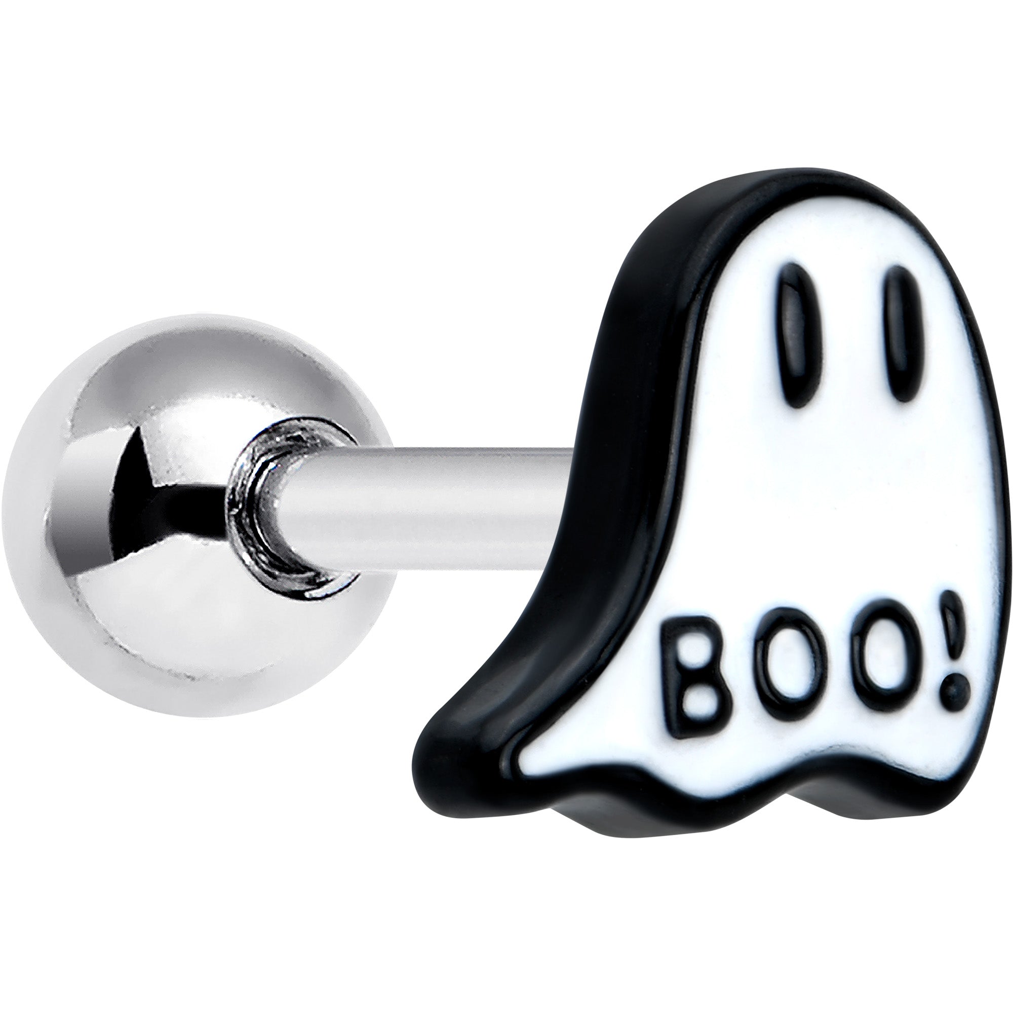 16G 1/4 White Ghost Glow in the Dark Cartilage Tragus Earring