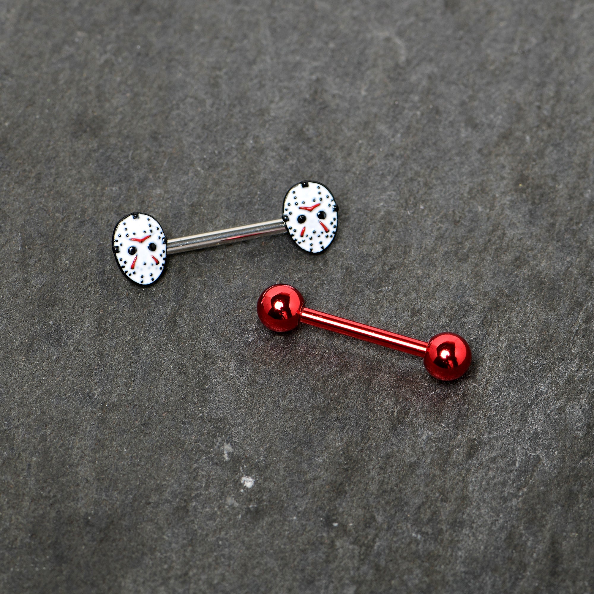 Officially Licensed Halloween Jason Mask Friday the 13th Nipple Ring Set