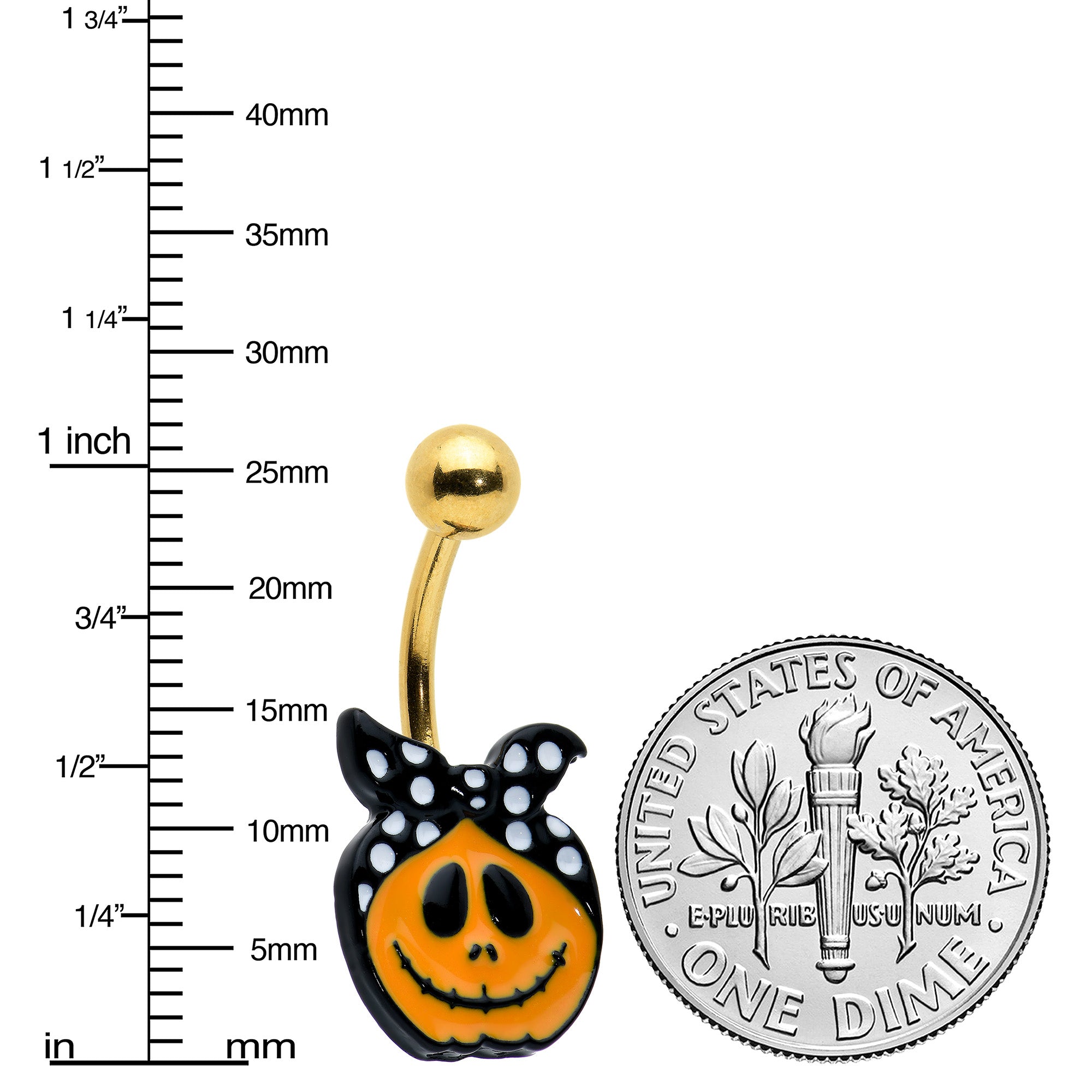 Gold Tone Halloween Country Pumpkin Glow in Dark Belly Ring Set of 3