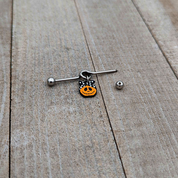 14 Gauge Halloween Kerchief Pumpkin Dangle Project Bar 38mm