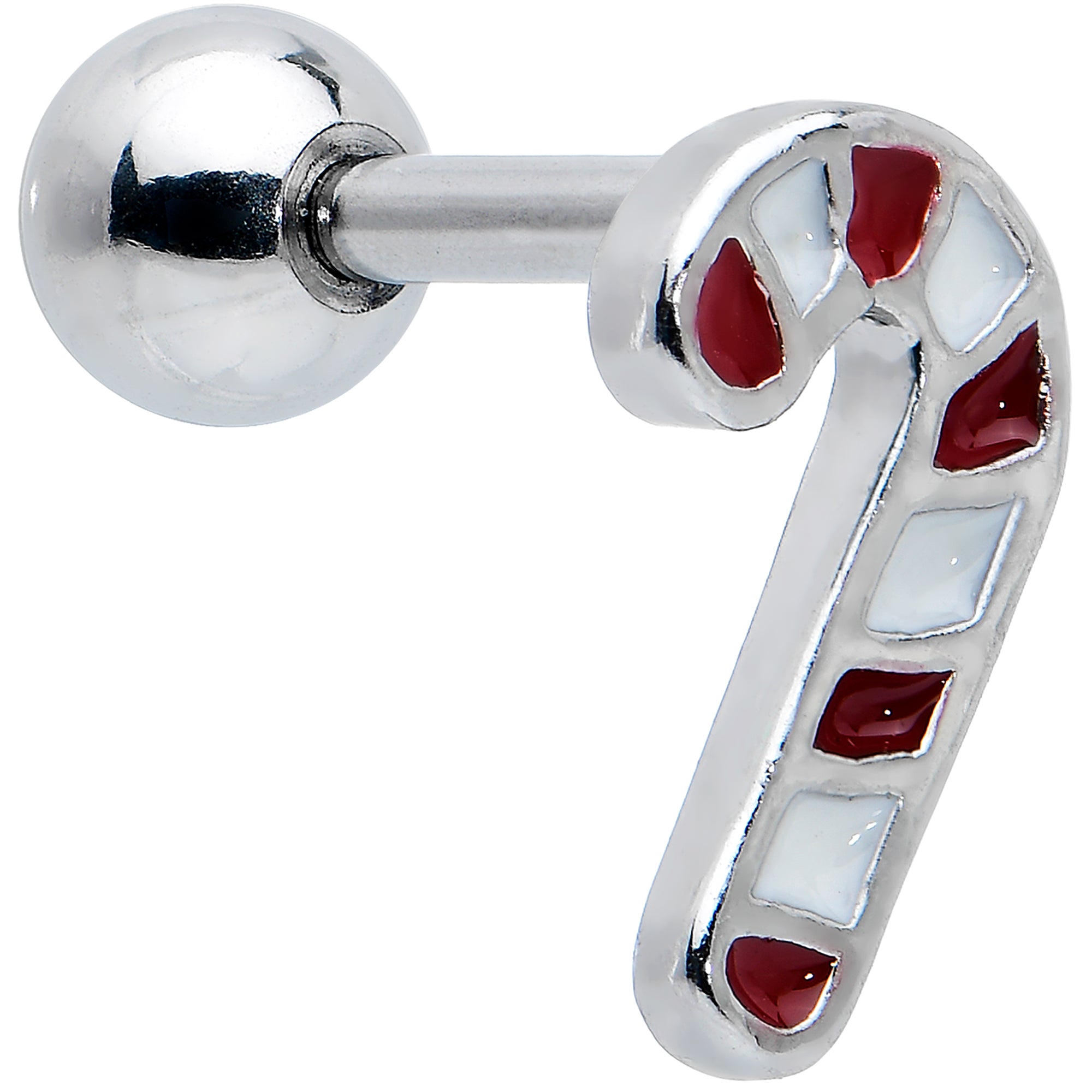 16G 1/4 Clear Gem Stocking Candy Cane Cartilage Earring Set of 3