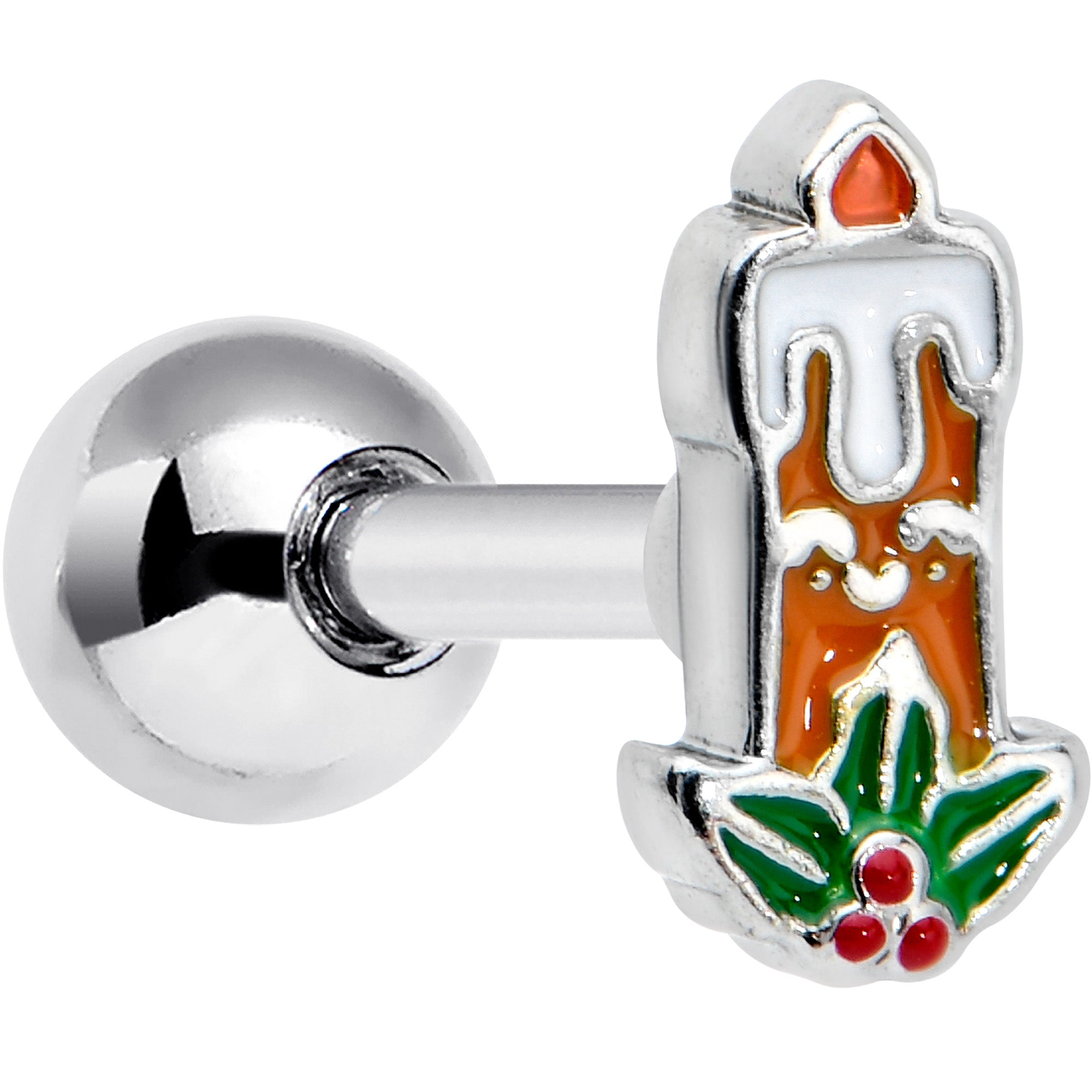 16G 1/4 Sweet Holiday Christmas Candle Cartilage Tragus Earring