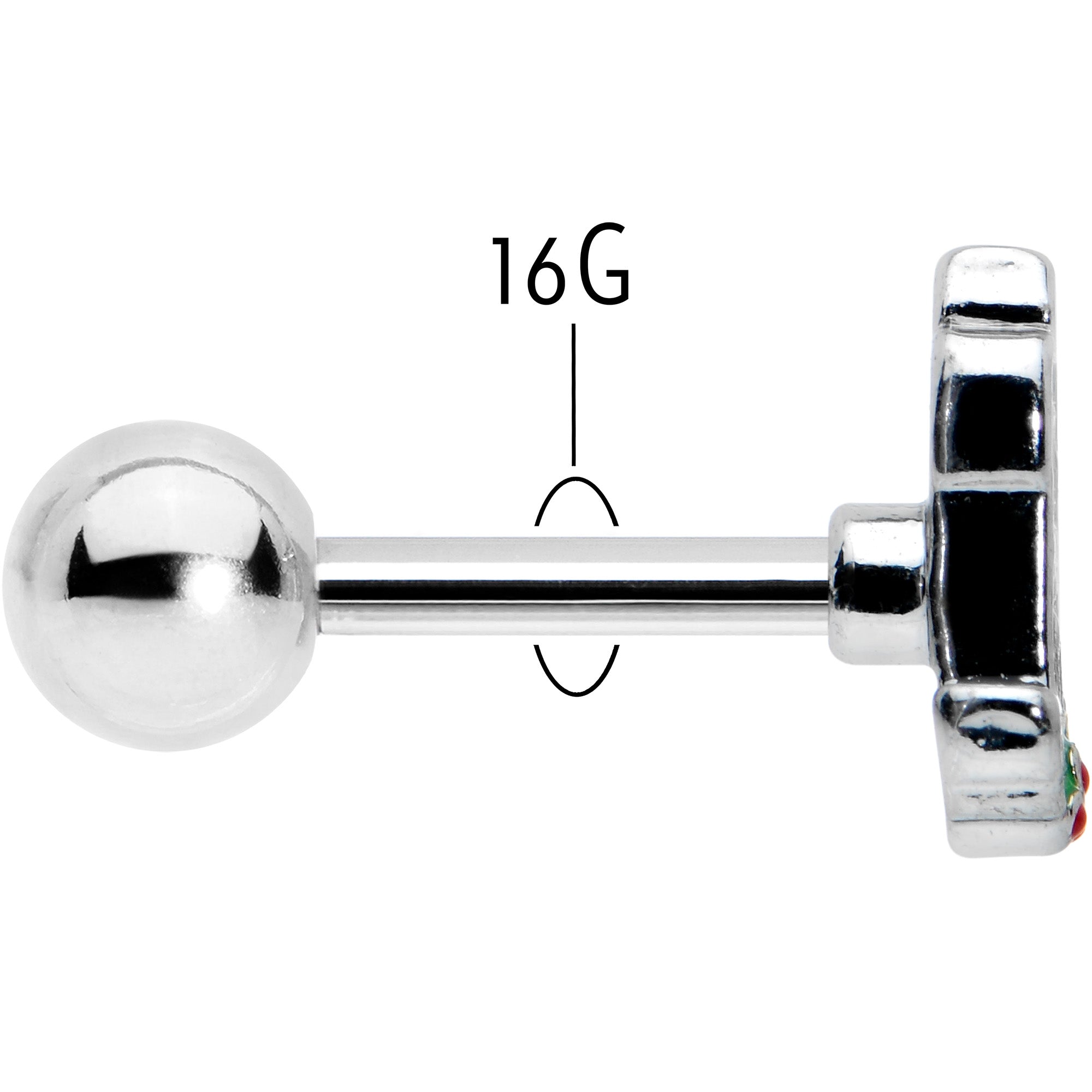 16G 1/4 Sweet Holiday Christmas Candle Cartilage Tragus Earring