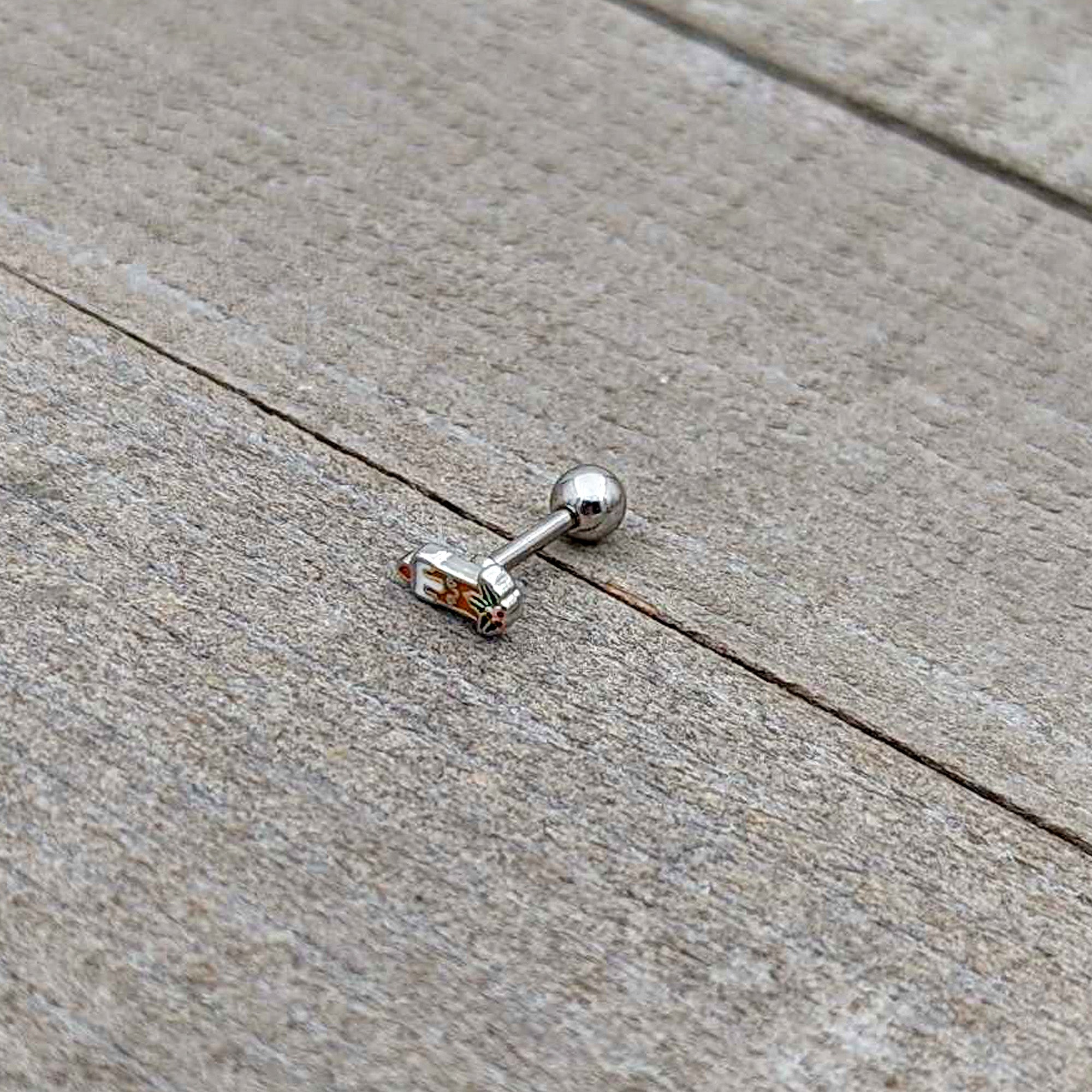 16G 1/4 Sweet Holiday Christmas Candle Cartilage Tragus Earring