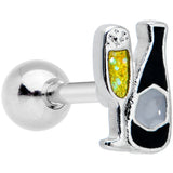 16 Gauge 1/4 Champagne Bottle Flute Yellow Cartilage Tragus Earring