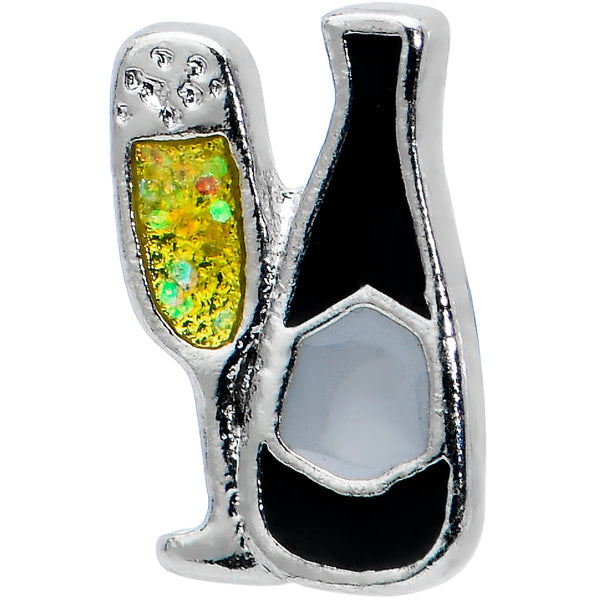 16 Gauge 1/4 Champagne Bottle Flute Yellow Cartilage Tragus Earring