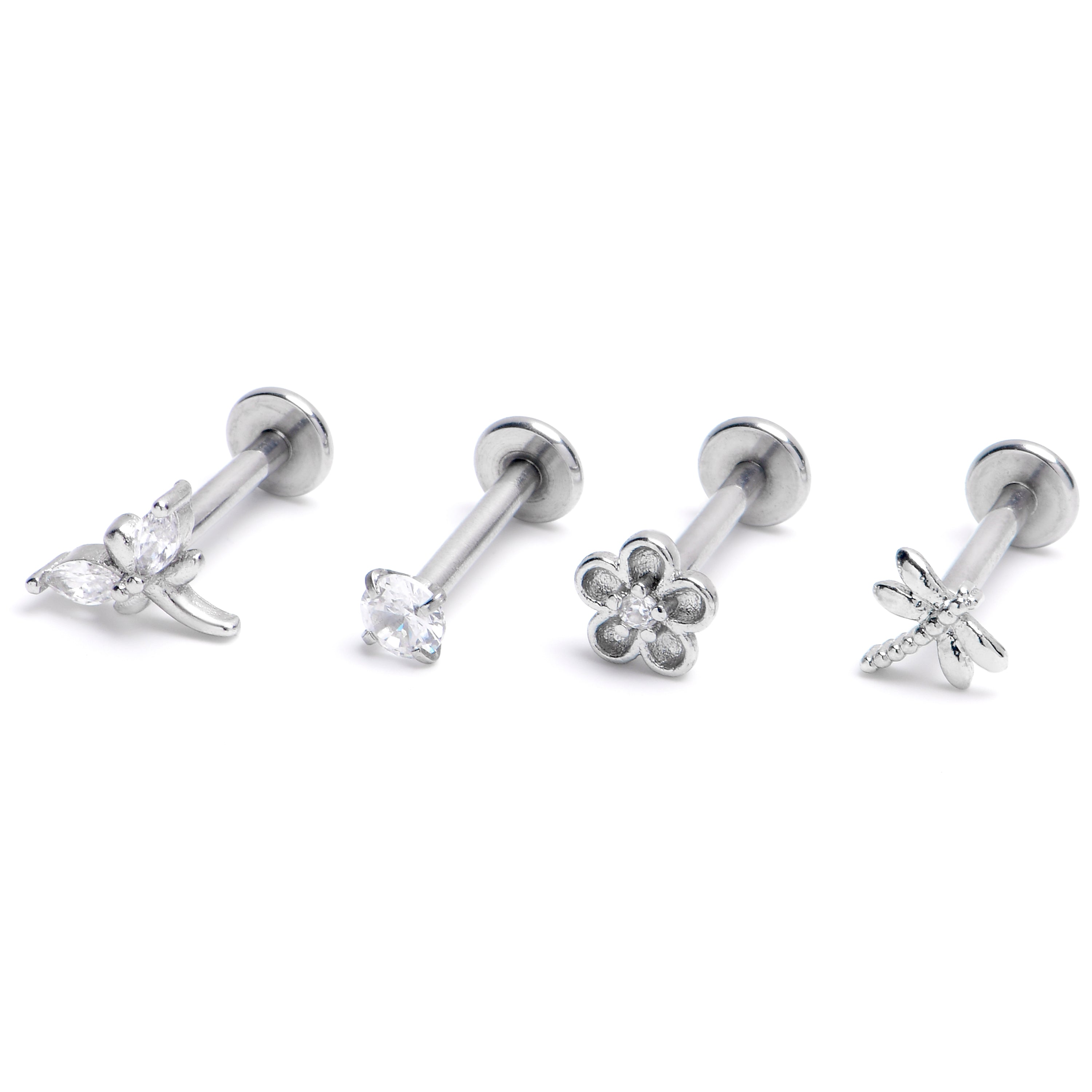 16 Gauge 5/16 Clear Gem Dragonflies Sun Labret Monroe Tragus Curation