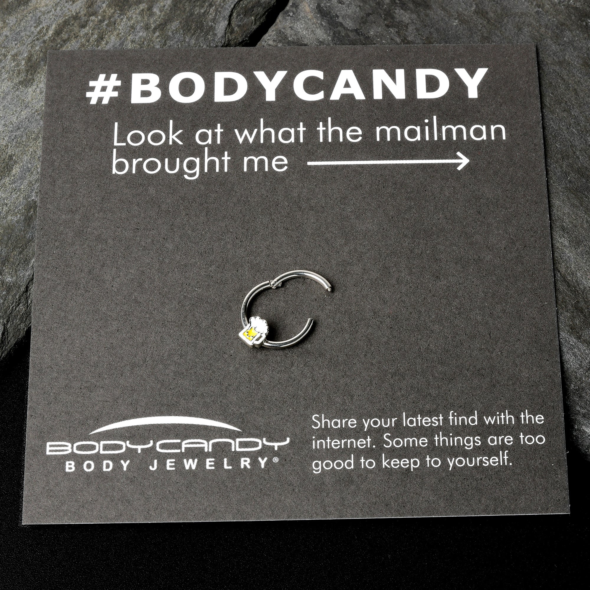 16G 3/8 Sweet Happy Beer St Patricks Hinged Segment Ring