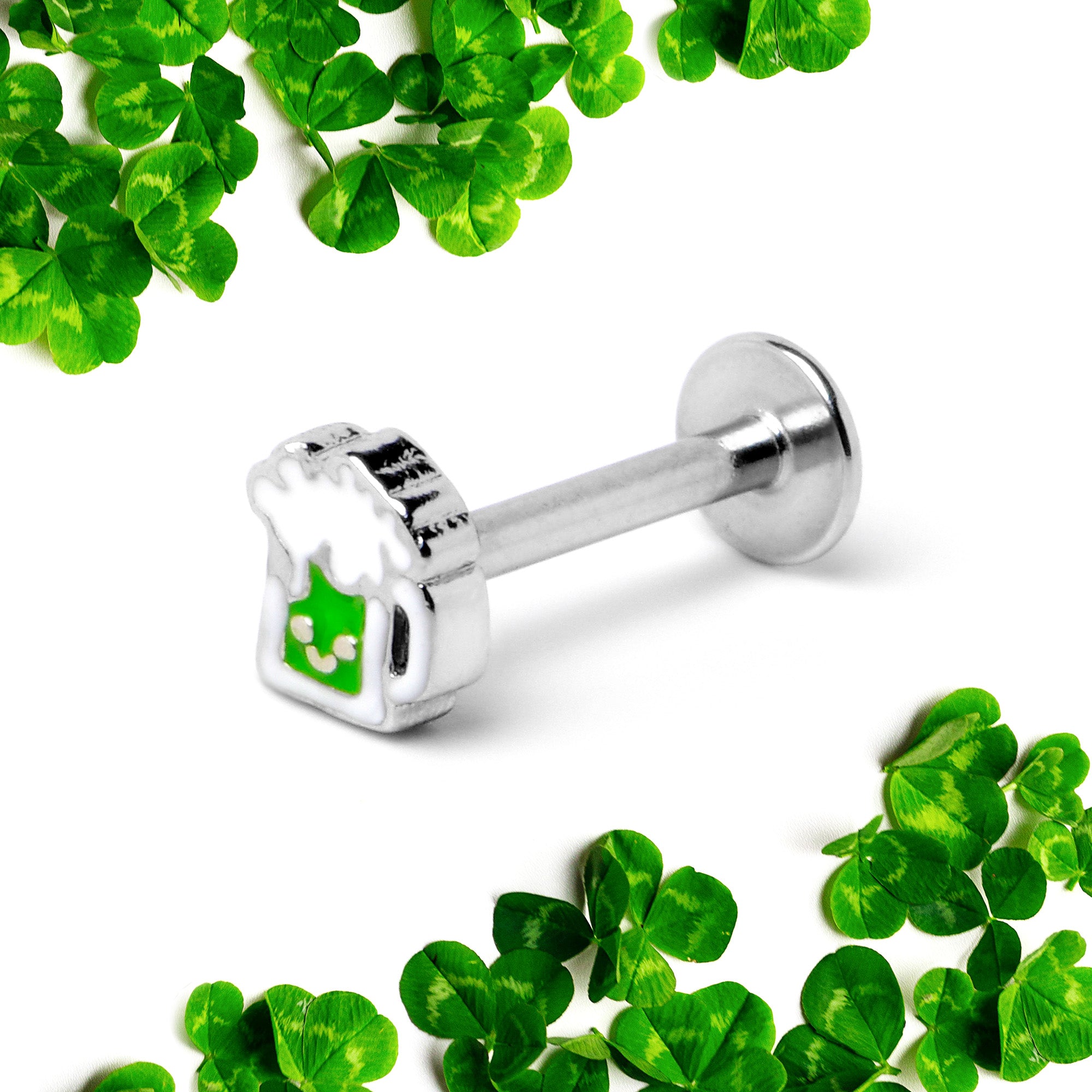 16G 5/16 Sweet Happy Green Beer St Patricks Labret Monroe Tragus