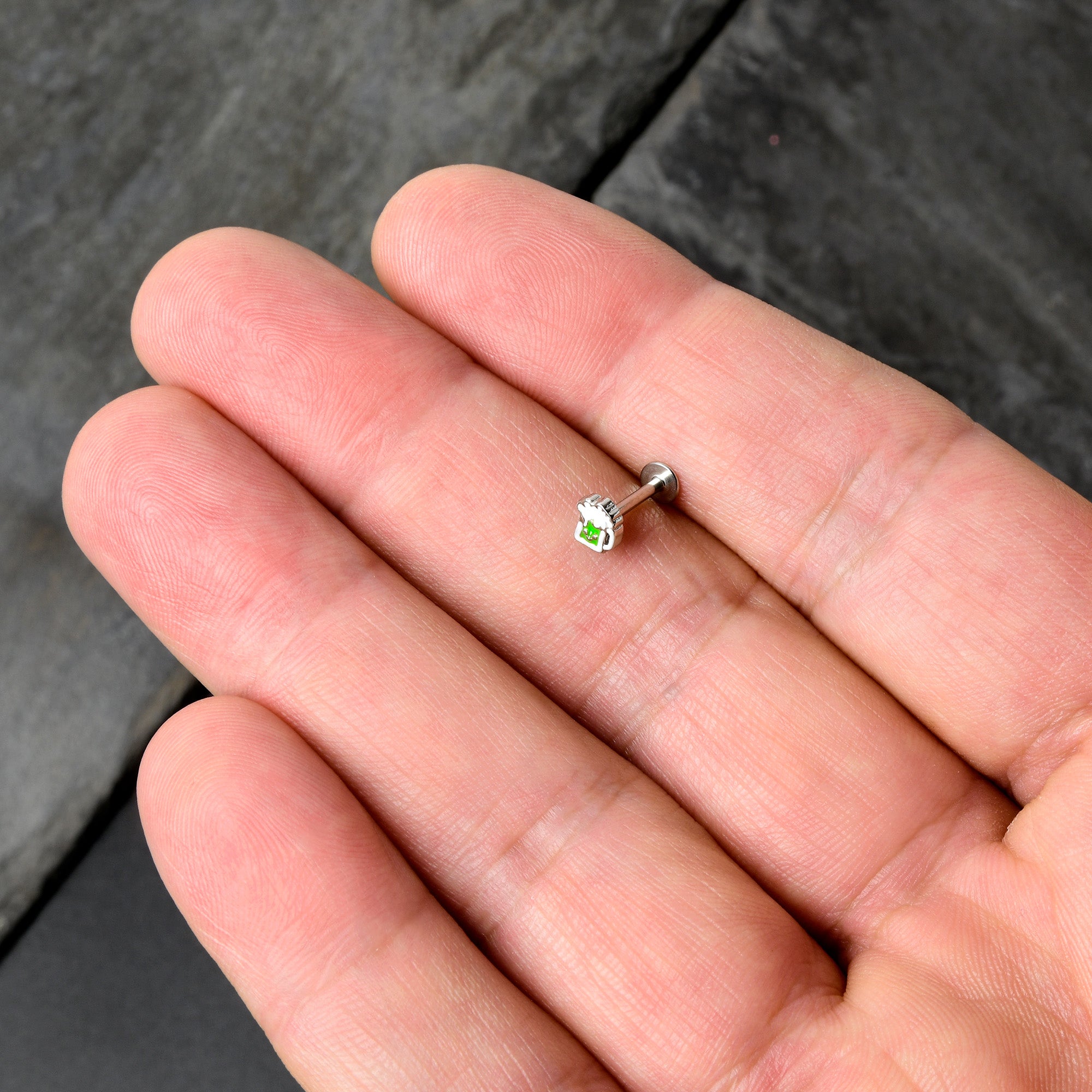 16G 5/16 Sweet Happy Green Beer St Patricks Labret Monroe Tragus