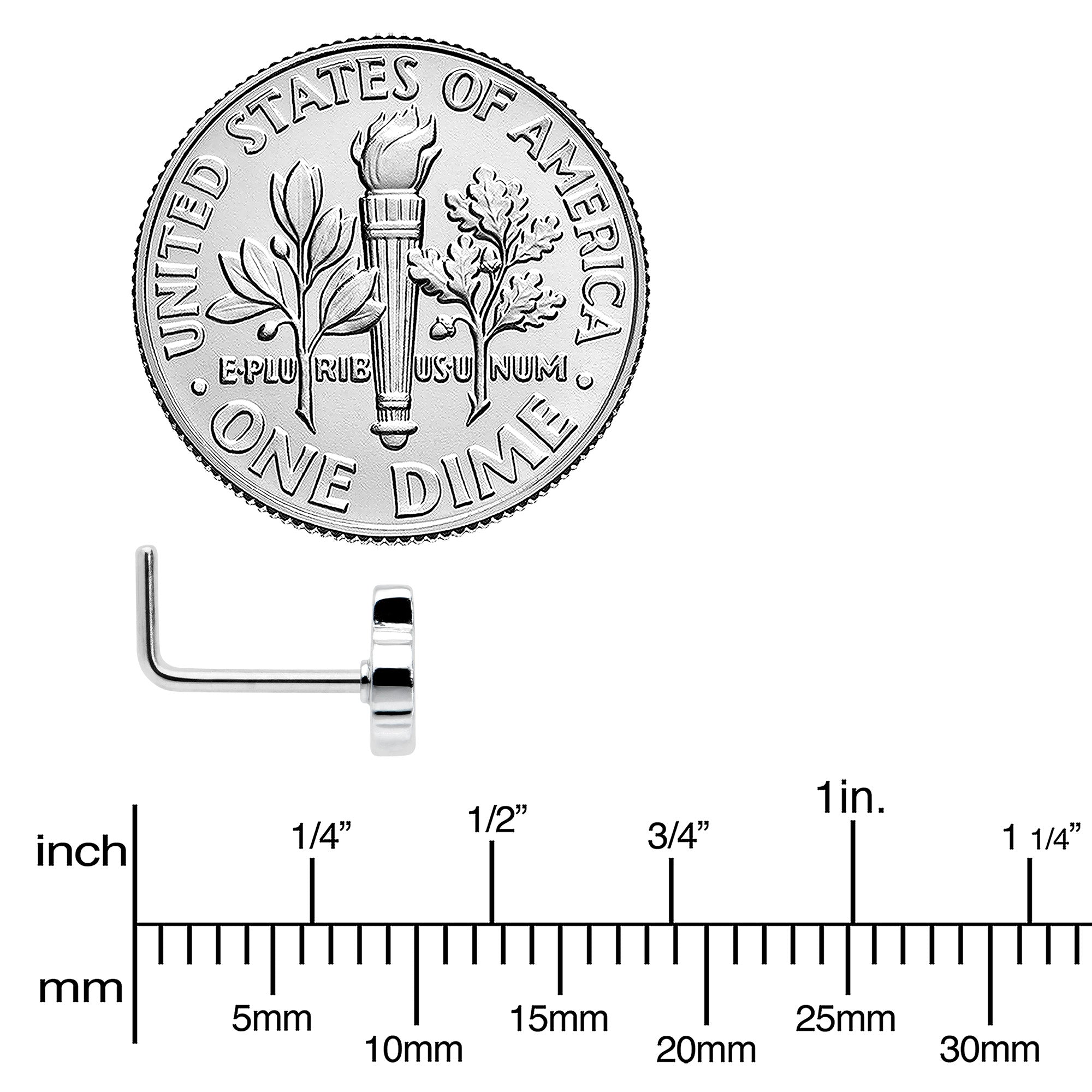 20G 7mm Sweet Happy Leprechaun St Patricks L Shape Nose Ring