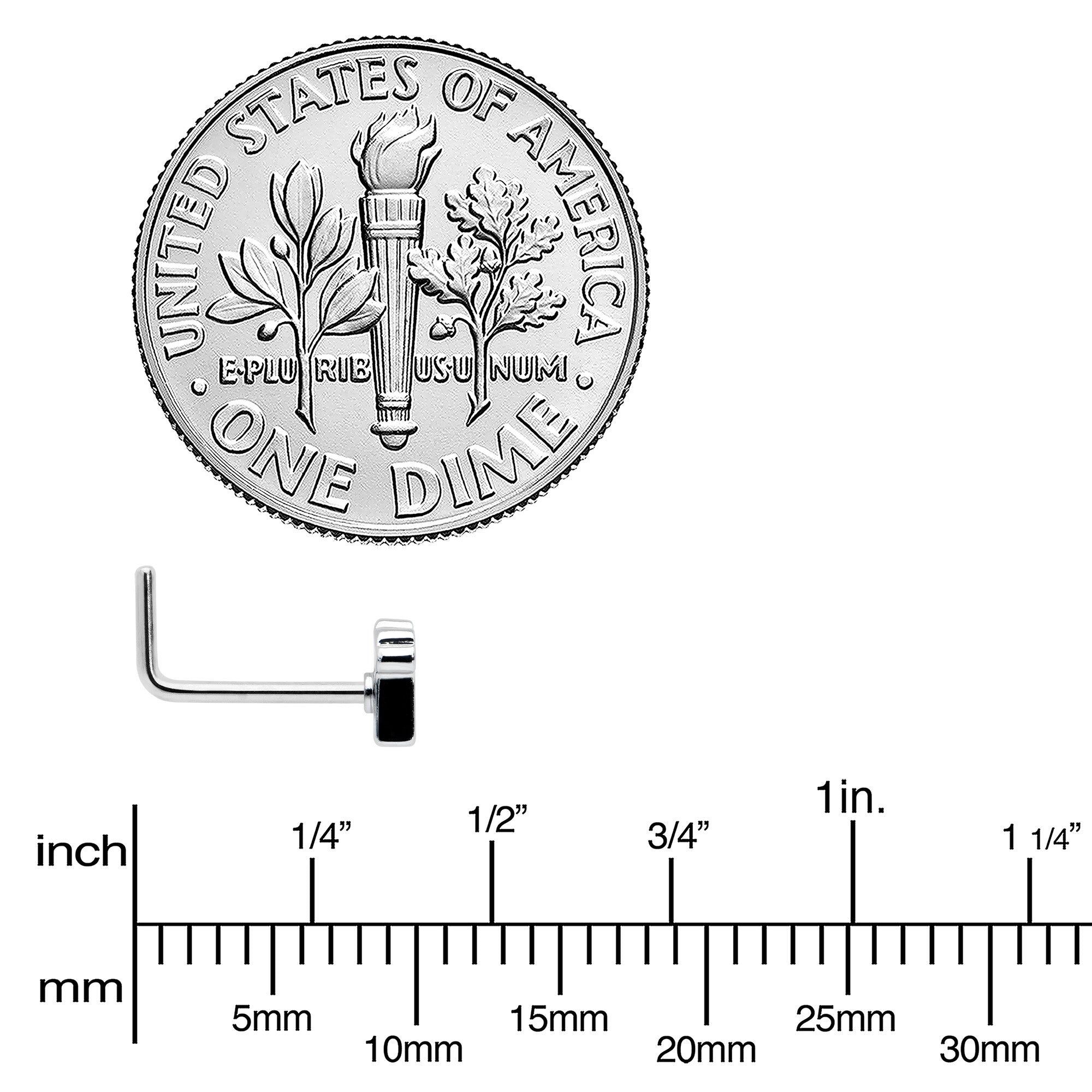 20G 7mm Sweet Happy Beer St Patricks L Shape Nose Ring