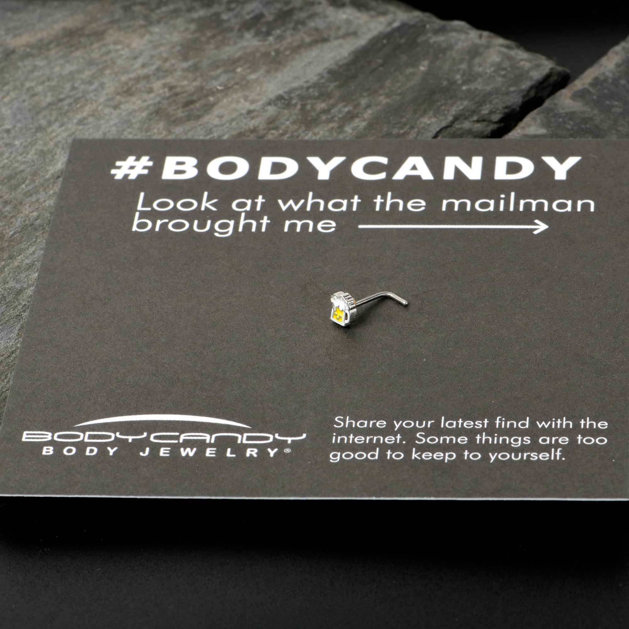 20G 7mm Sweet Happy Beer St Patricks L Shape Nose Ring