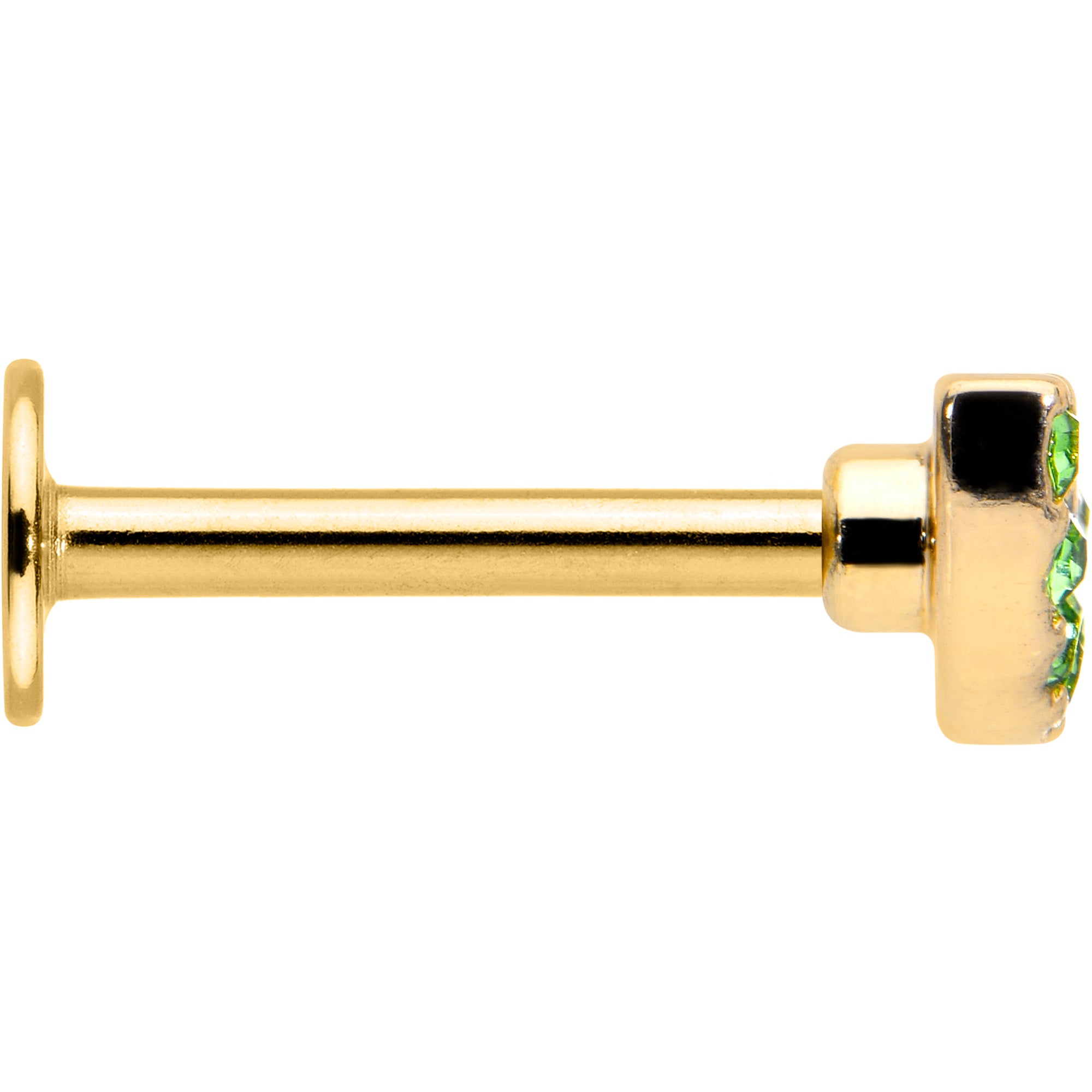 16G 5/16 Pink Green Gem Gold Tone Watermelon Labret Monroe Tragus